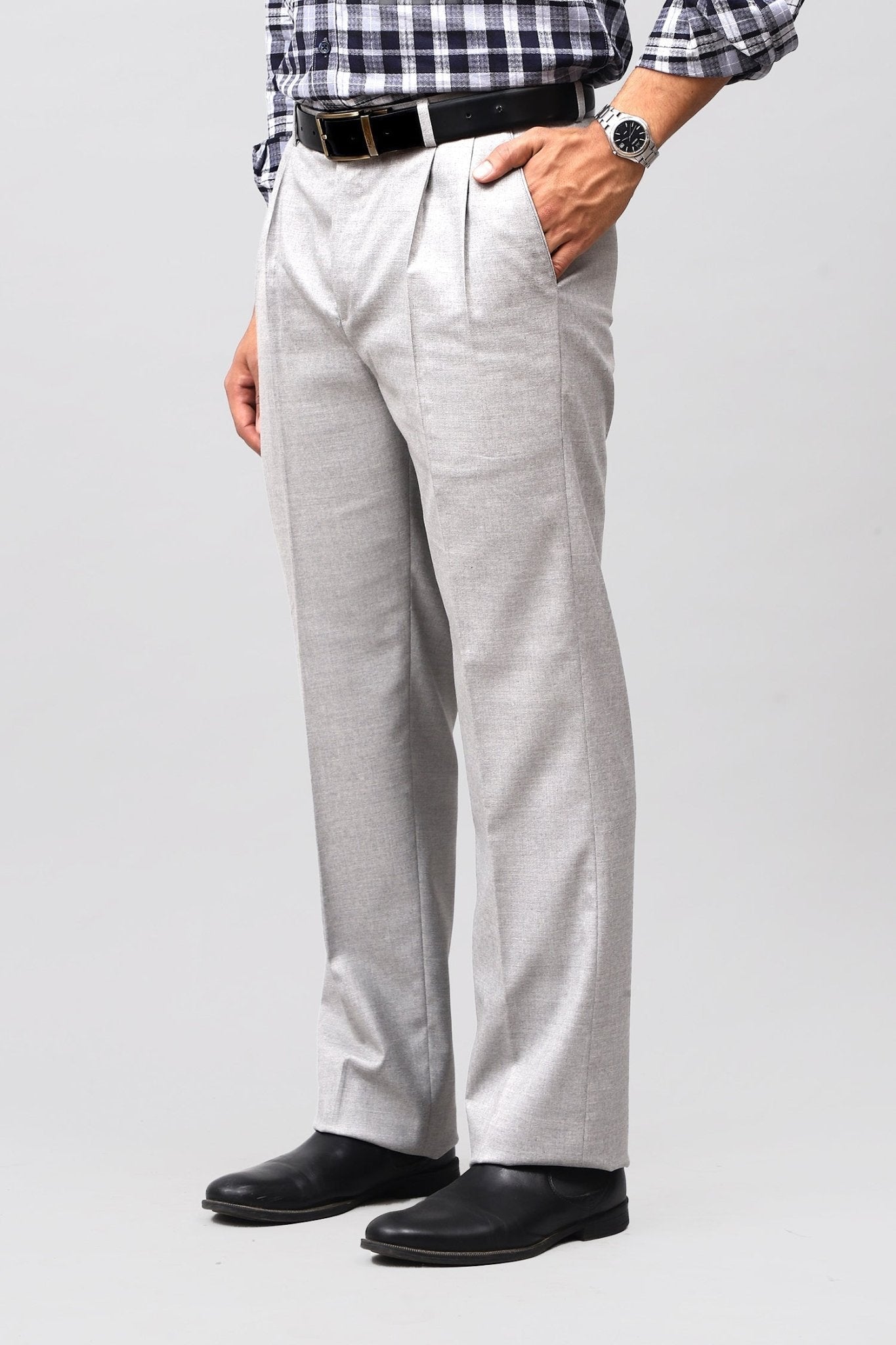 Bluebird Modern Light Grey Pleated Trouser 