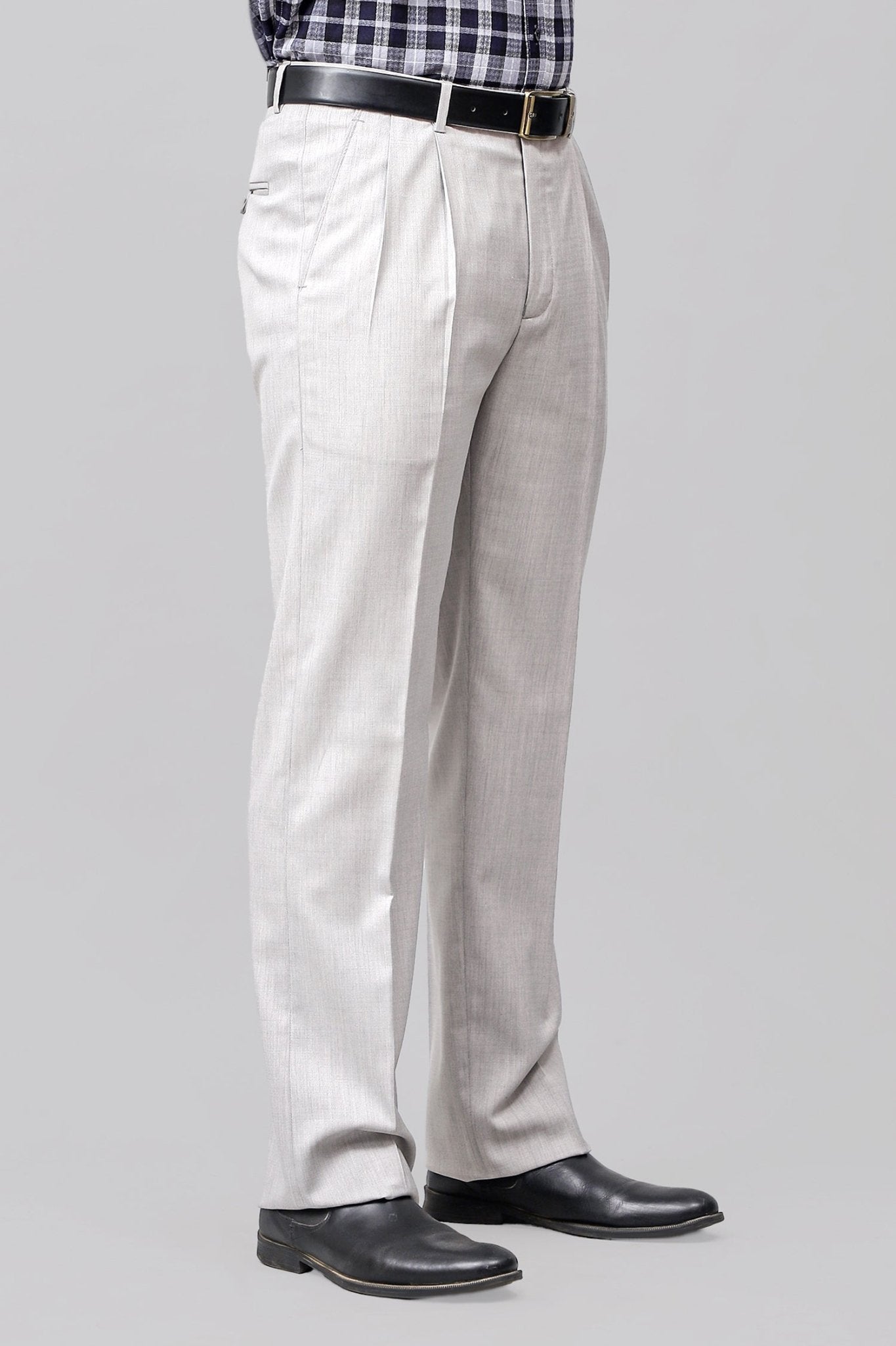Bluebird Subtle Light Grey Pleated Trouser 