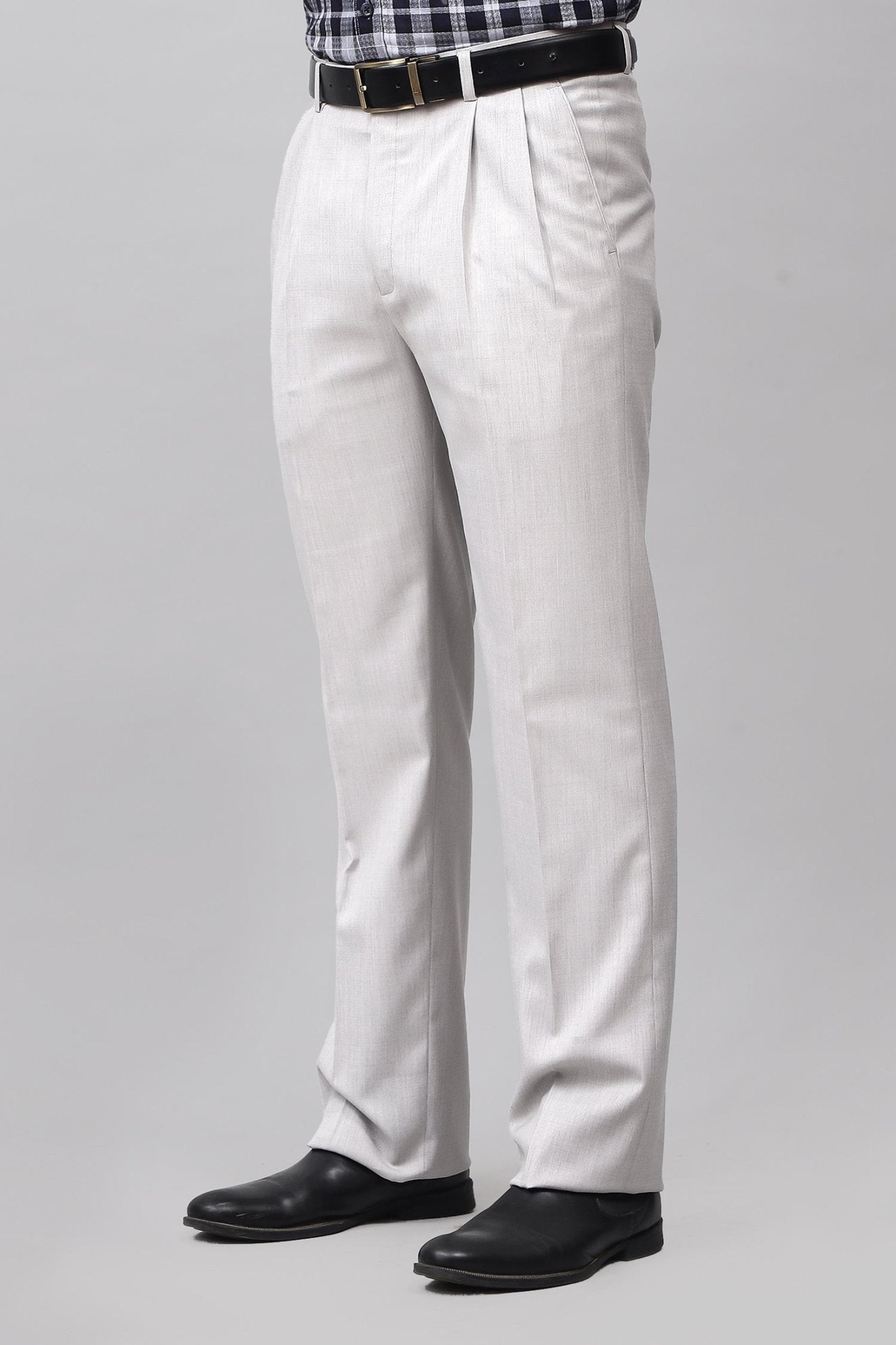 Bluebird Subtle Light Grey Pleated Trouser 