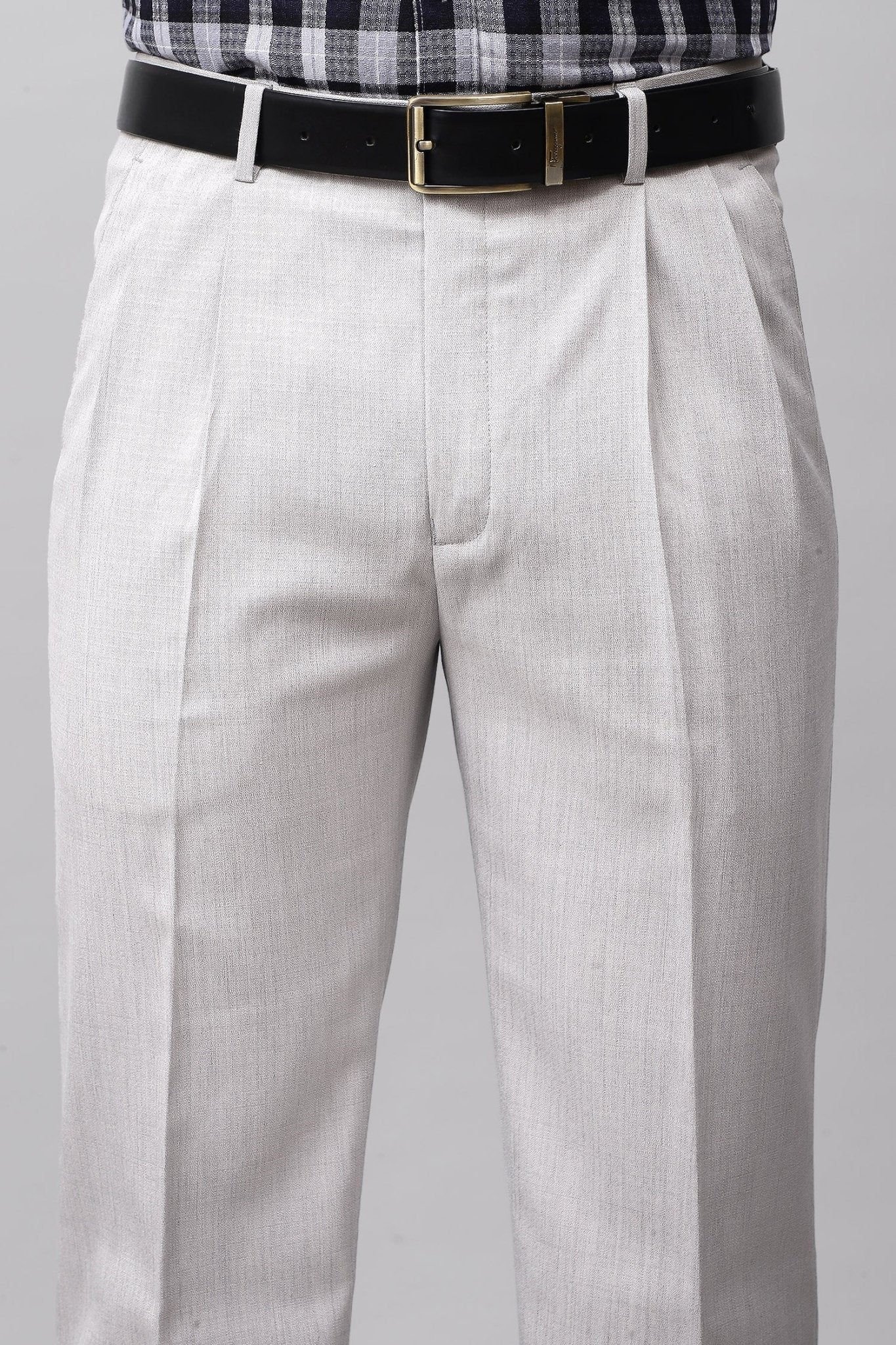 Bluebird Subtle Light Grey Pleated Trouser 