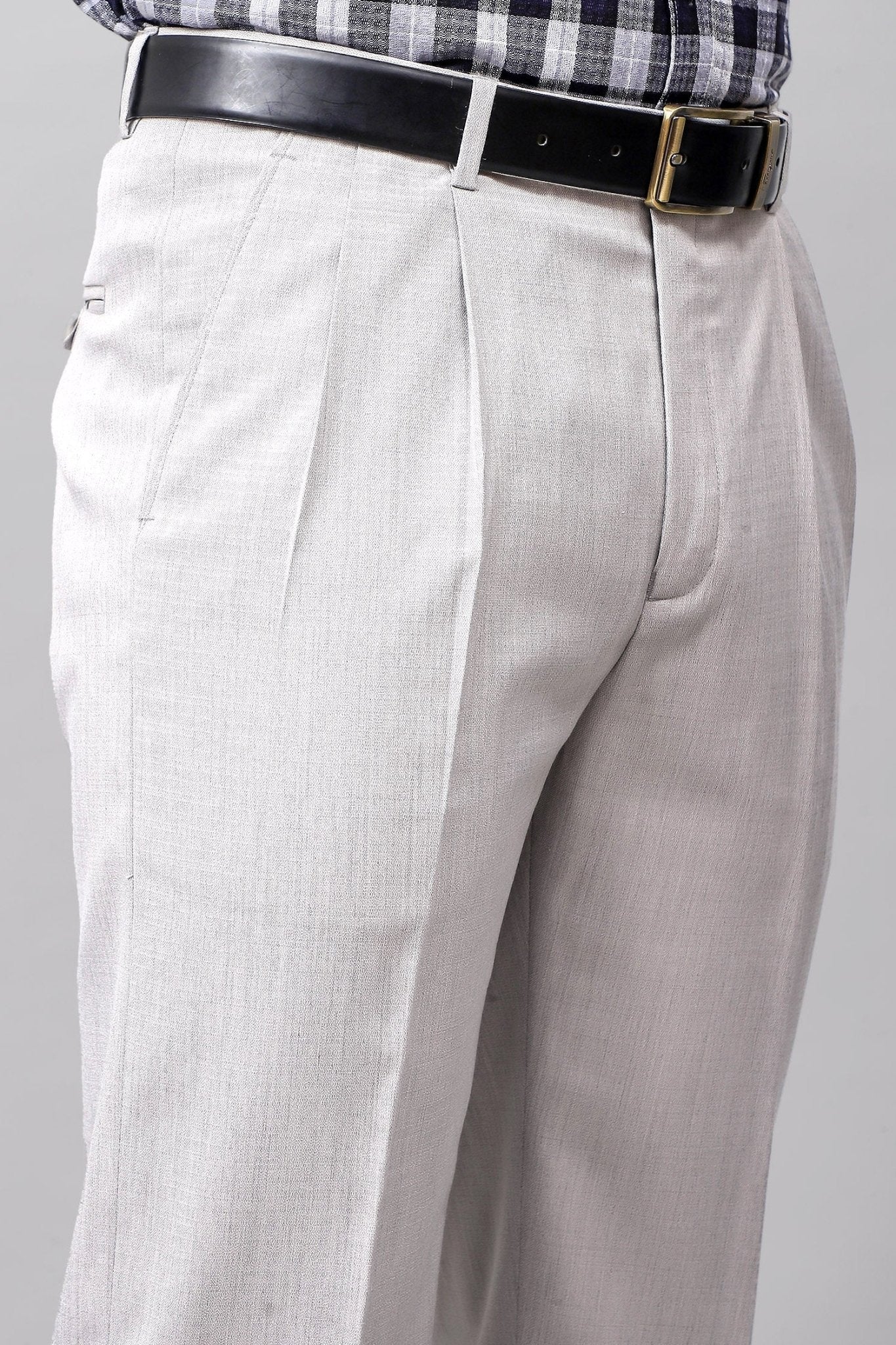 Bluebird Subtle Light Grey Pleated Trouser 
