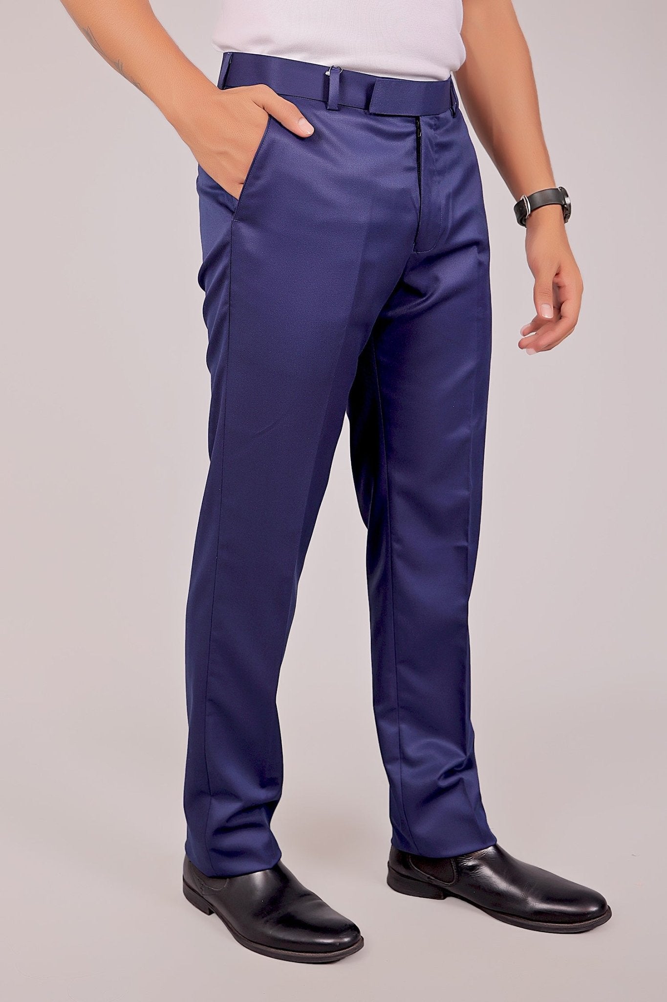 Bluebird Tailored Fit Blue Formal Trouser 