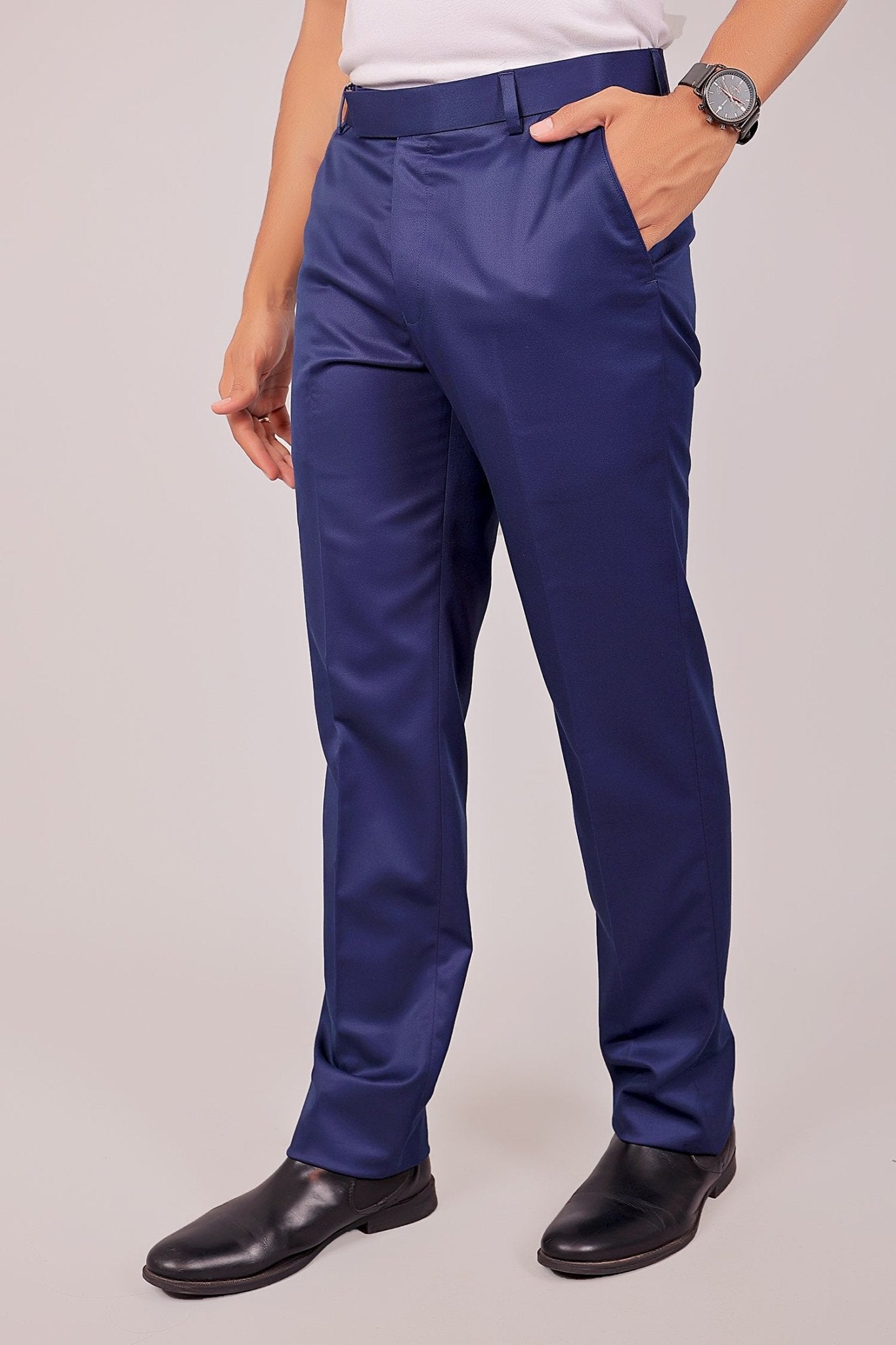 Bluebird Tailored Fit Blue Formal Trouser 