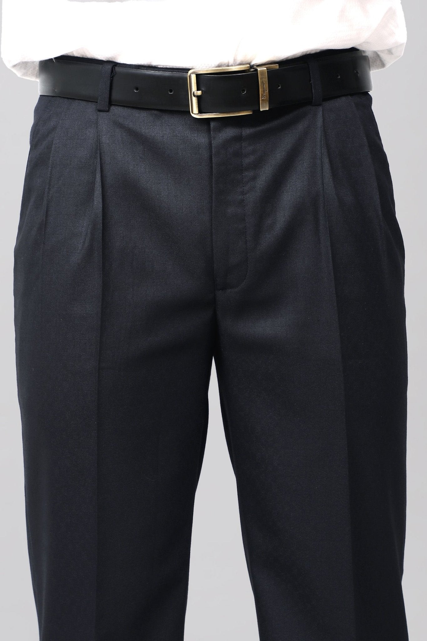 Bluebird Timeless Navy Blue Pleated Trouser 