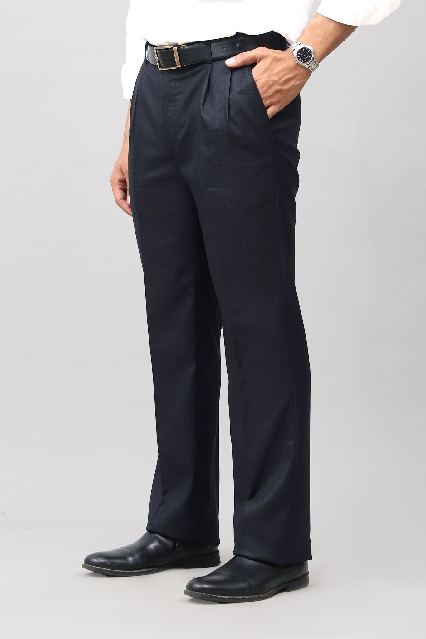 Bluebird Timeless Navy Blue Pleated Trouser 