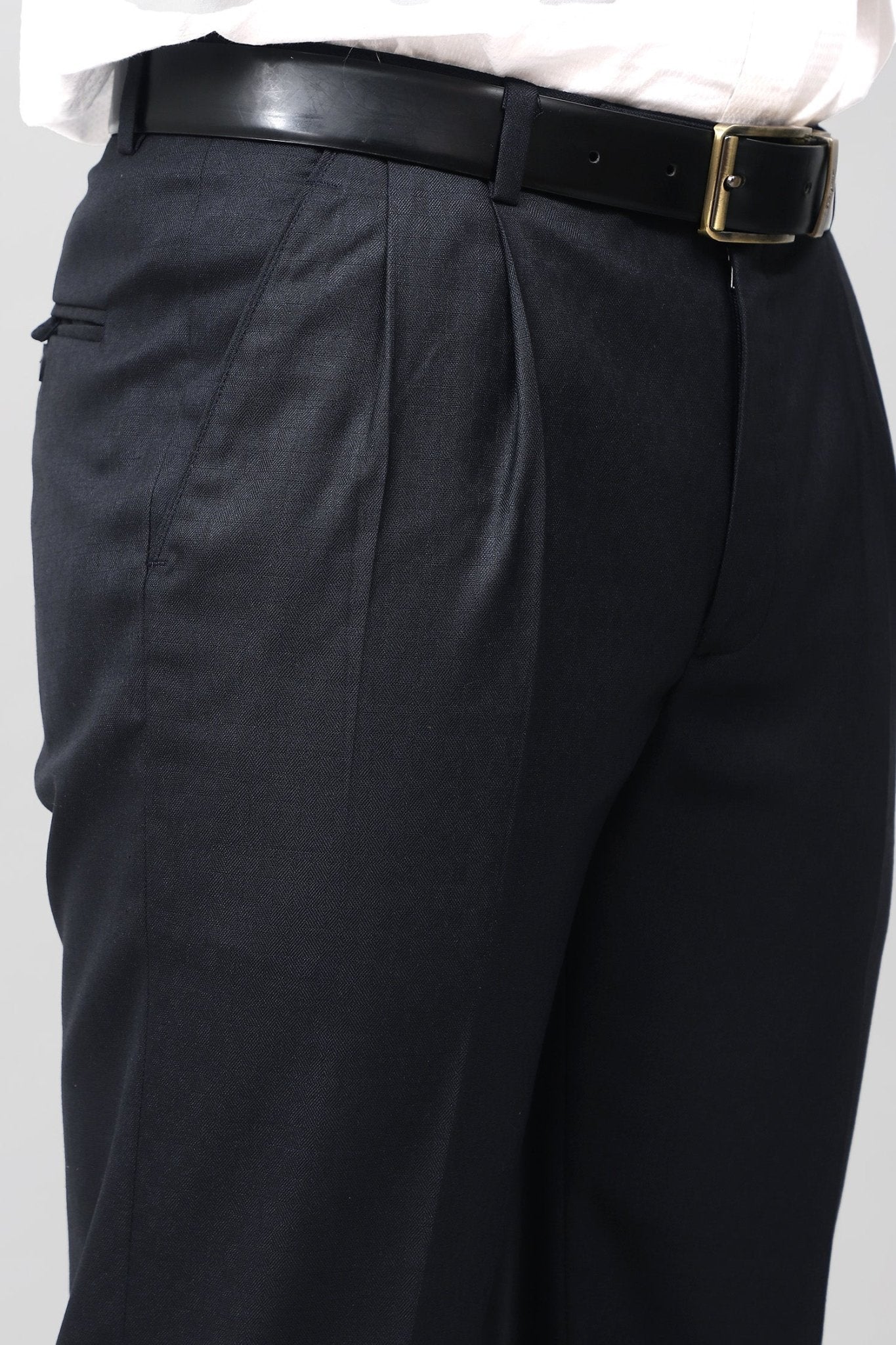 Bluebird Timeless Navy Blue Pleated Trouser 