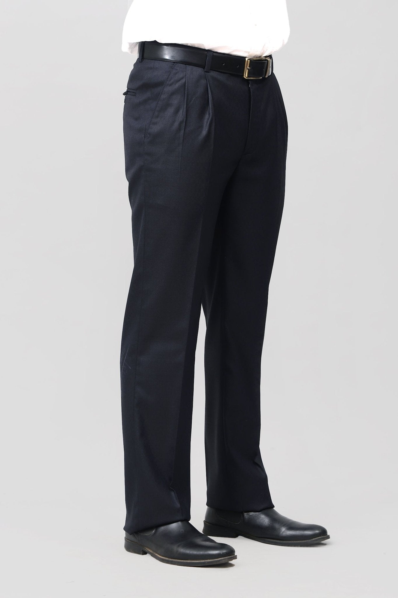 Bluebird Timeless Navy Blue Pleated Trouser 
