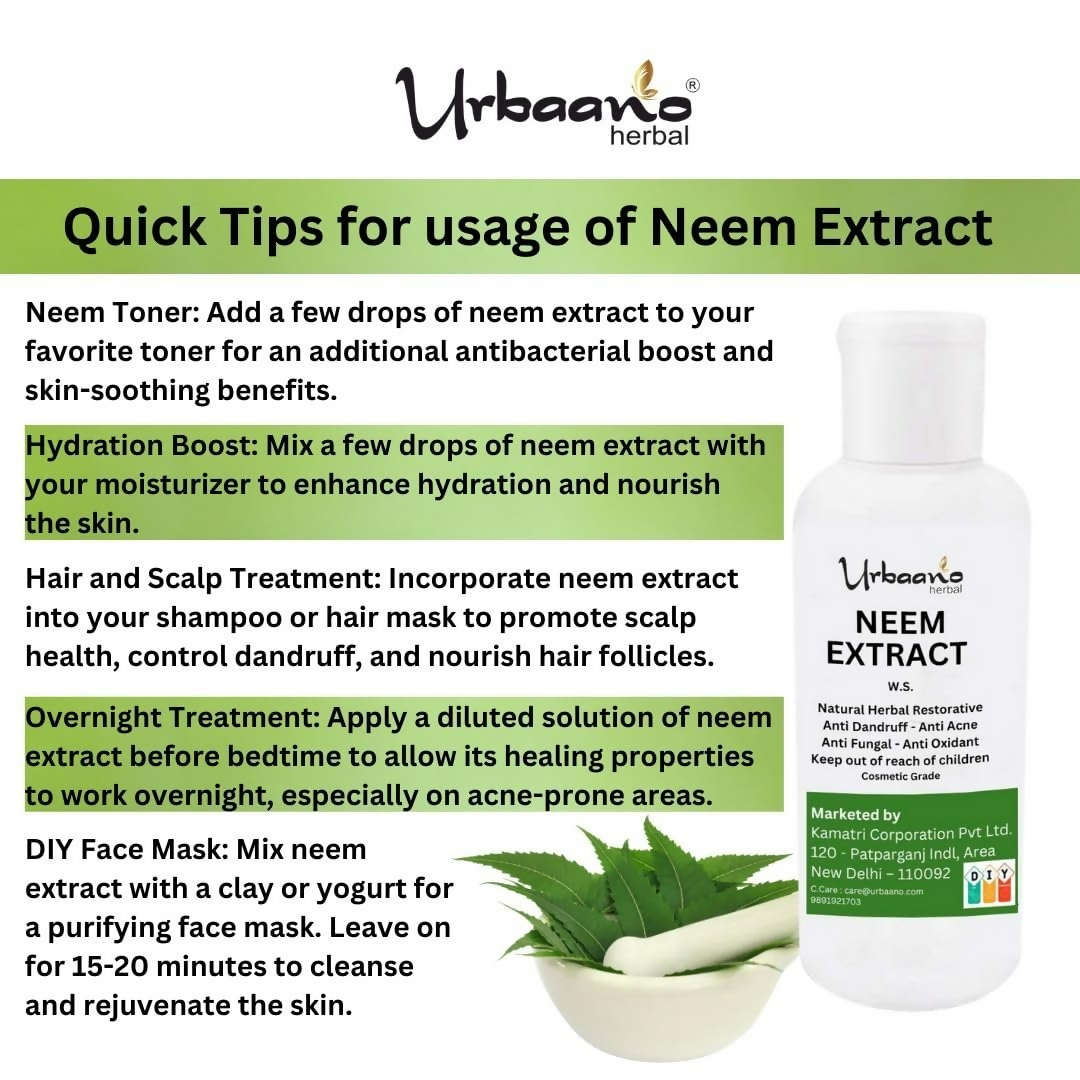 Urbaano Herbal Pure Neem Extract Natural For DIY Skin, Hair & Body Care  Grab2Buy Urbaano Herbal Grab2Buy