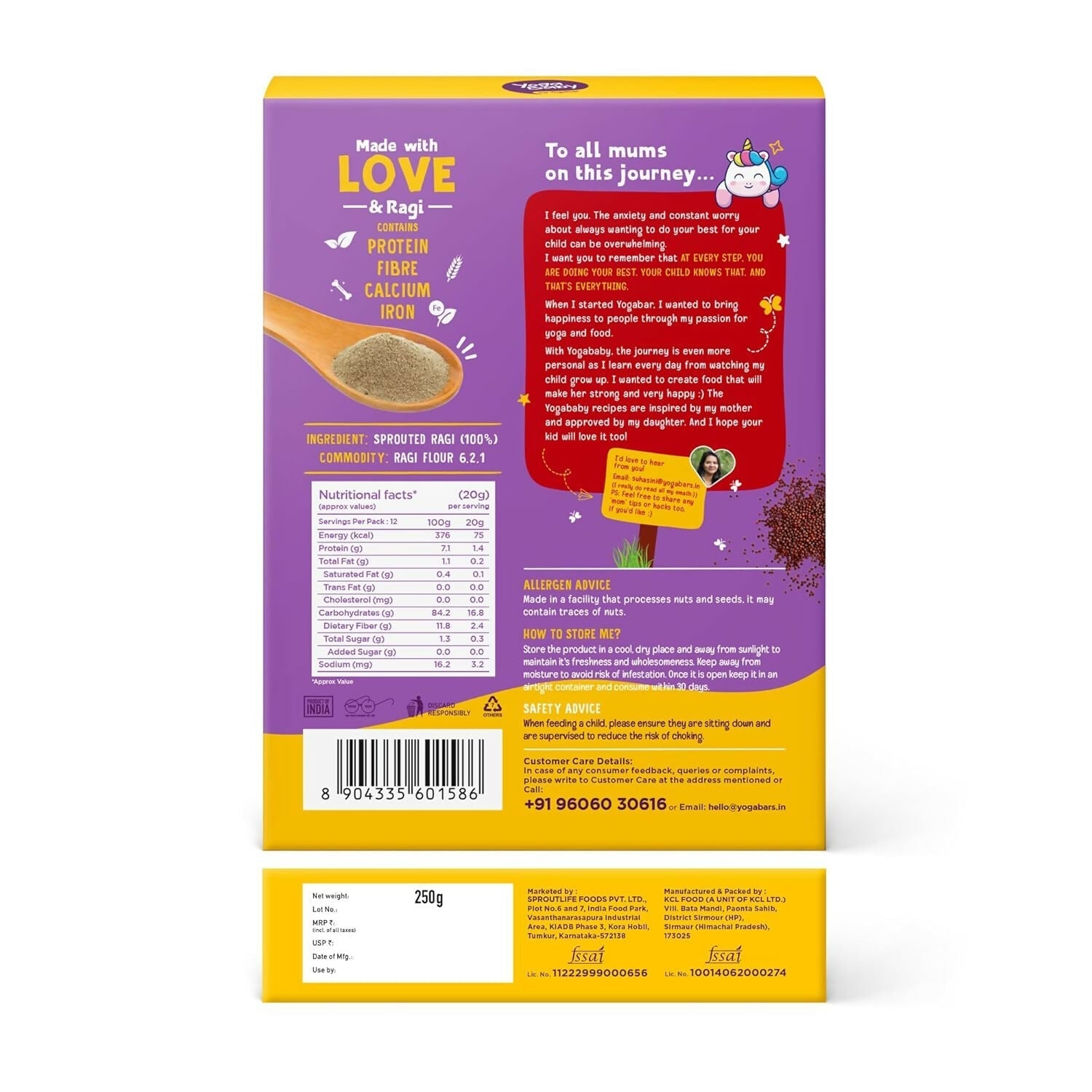 Yoga Bar Yogababy Sprouted Ragi Mix For Infants, Kids  Grab2Buy Yoga Bar Grab2Buy