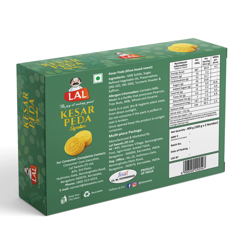Lal Sweets Kesar Peda 