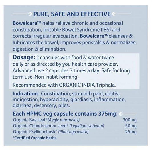 Organic India Bowelcare Capsules - Grab2buy