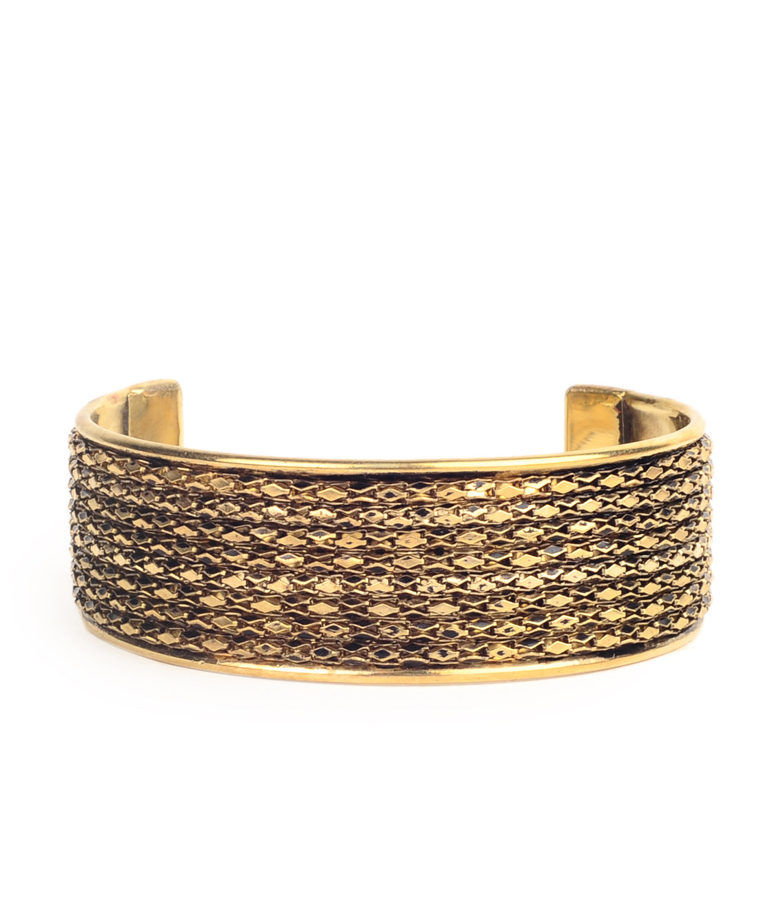 Gold-Polished Alloy Brass Antique Designer Cuff Bangle - The Pari | Grab2Buy