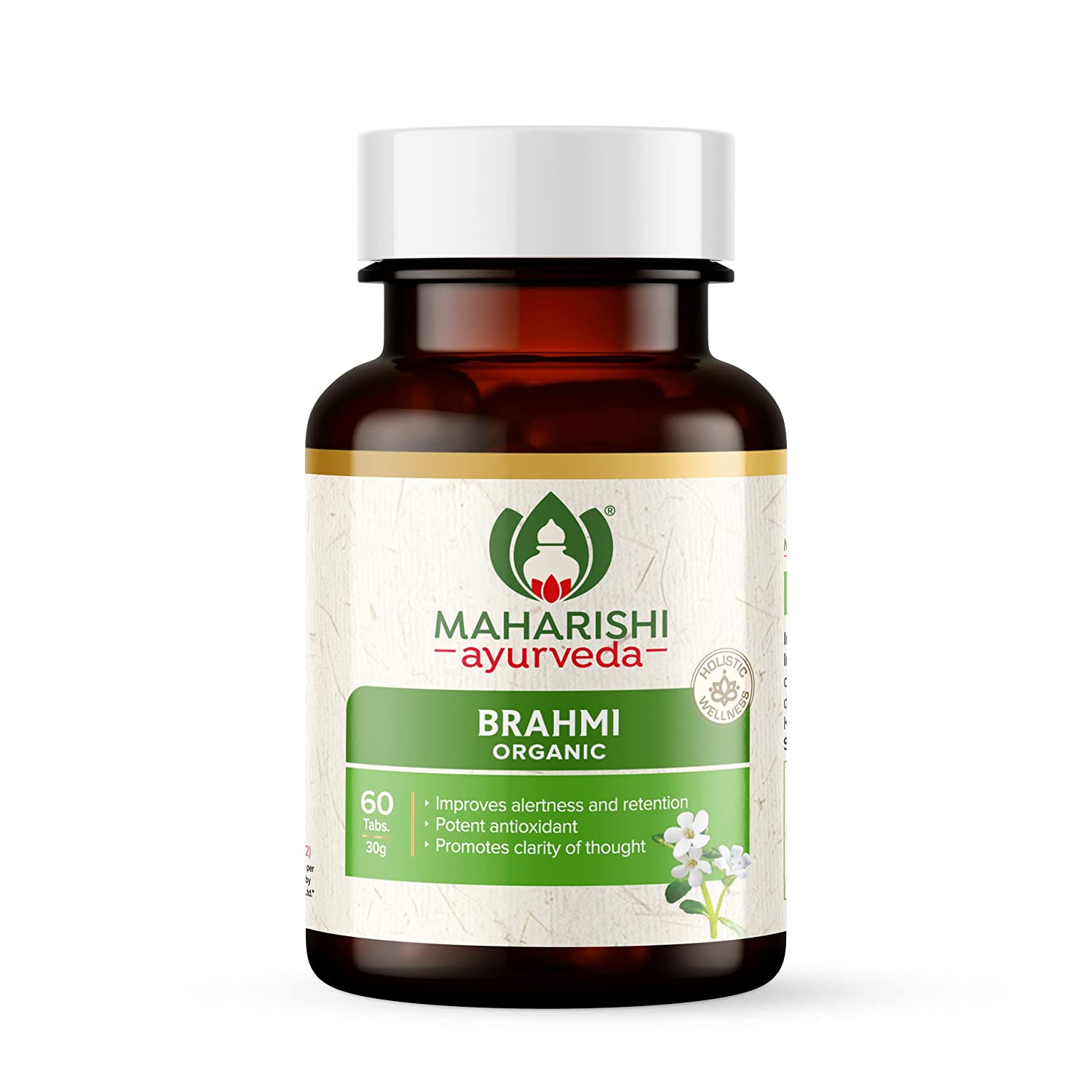 Maharishi Ayurveda Organic Brahmi Tablet | Classical Ayurvedic Brain Tonic for Memory & Stress 