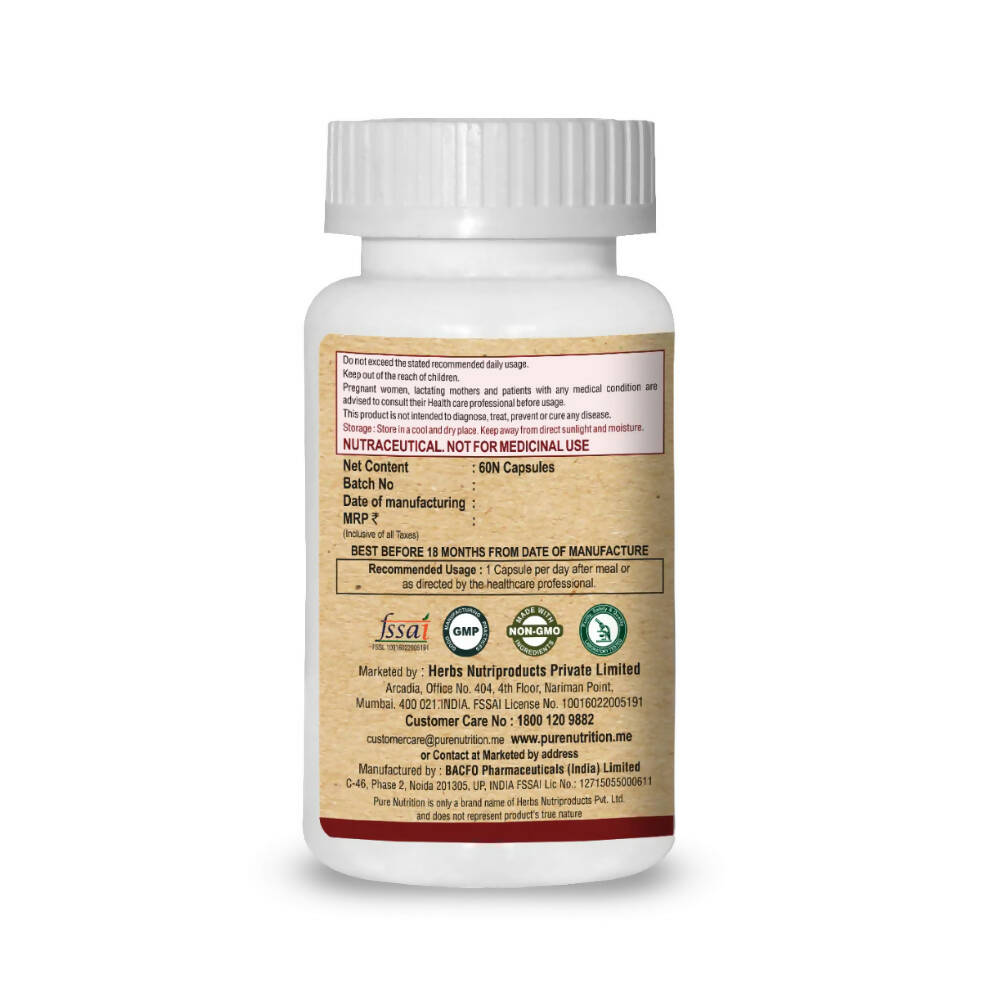 Pure Nutrition Lung Detox with Vitamin C & Grape Seed Extract Veg Capsules 