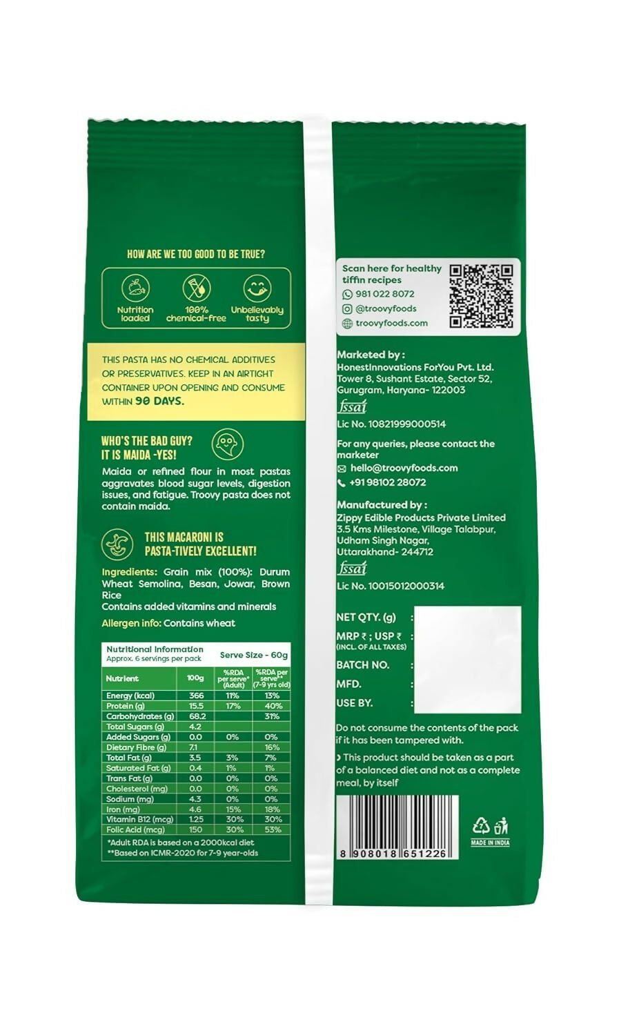 Troovy Millet Macaroni Pasta Protein & Iron rich  Grab2Buy Troovy Grab2Buy