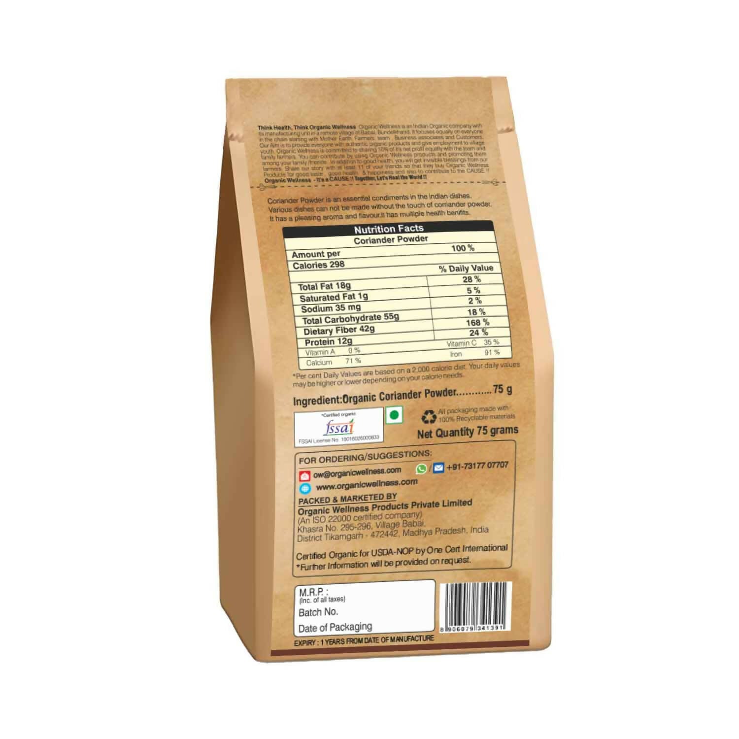 Organic Wellness Coriander Powder - Grab2buy