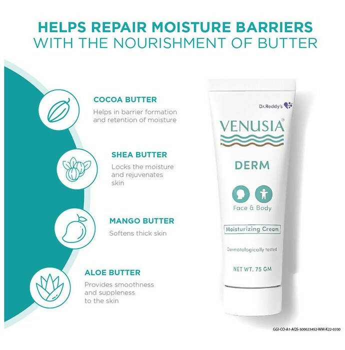 Dr. Reddy's Venusia Derm Moisturizing Cream For Face & Body 