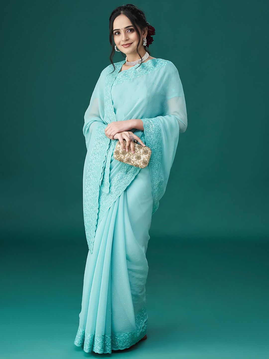 kasee Ethnic Motifs Embroidered Embellished Saree