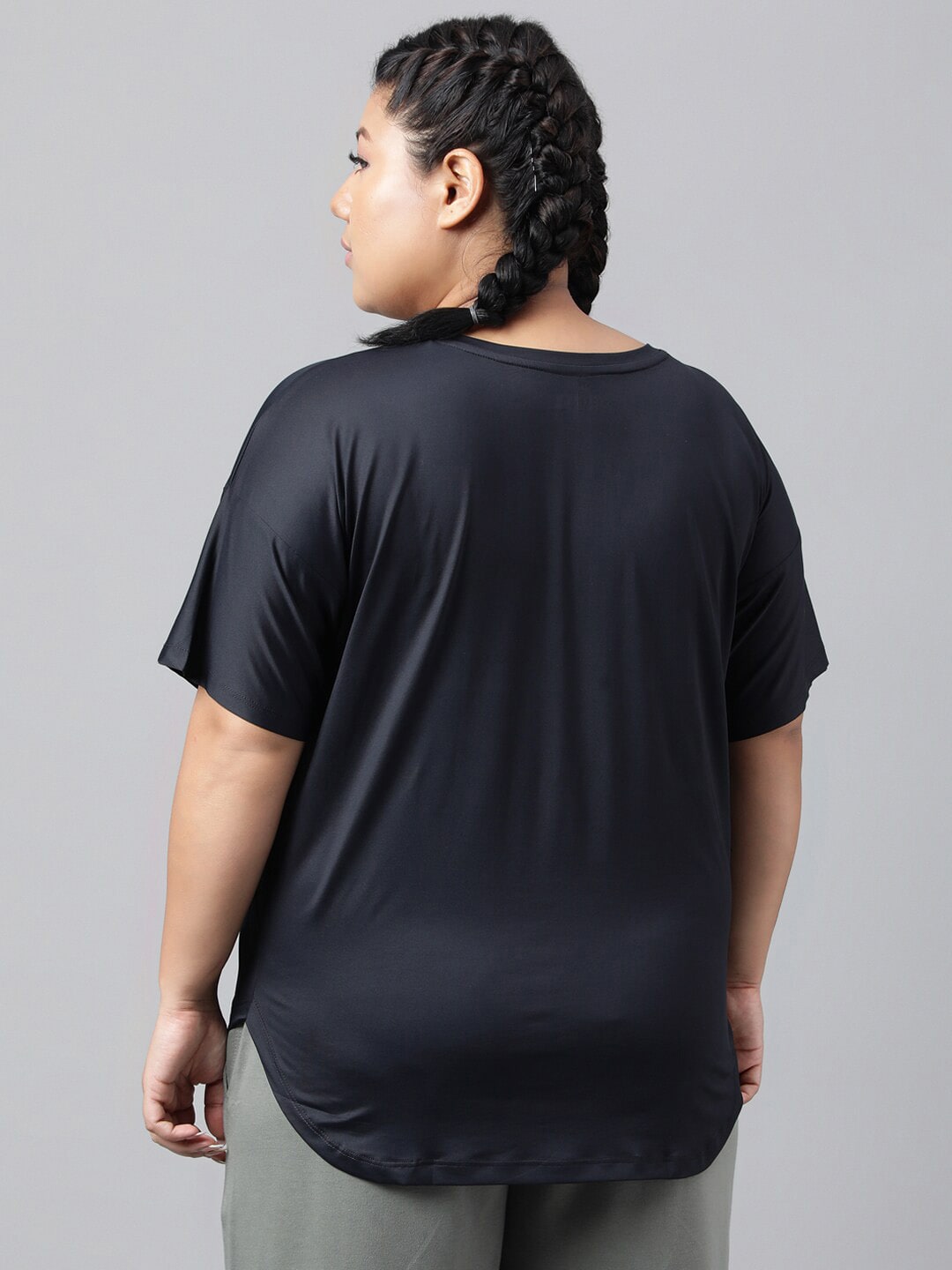 MKH Plus Size Typography Printed Relaxed Fit Dri-FIT T-shirt 