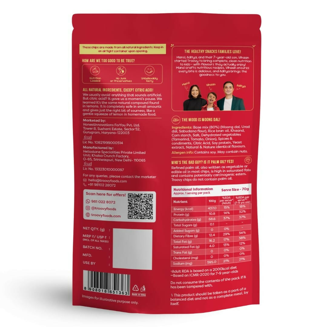 Troovy Healthy Tangy Tomato Moong Dal Chips  Grab2Buy Troovy Grab2Buy