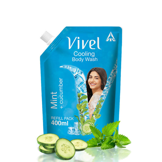 Vivel Cooling Body Wash Mint & Cucumber Moisturizing Shower Gel Supersaver Refill Pouch  Grab2Buy Vivel Grab2Buy