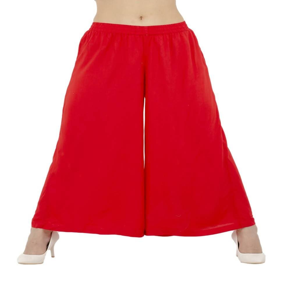 Lagi Women's Red Solid Palazzo (PLZ03B) 