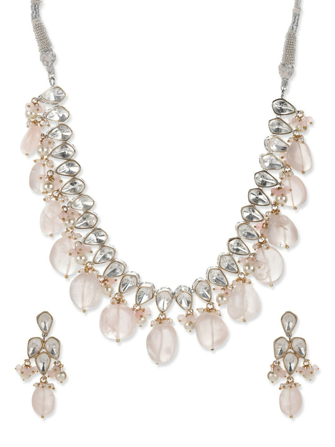 Blush Pink Kundan Choker with Earrings- Ruby Raang  Grab2Buy Ruby Raang Grab2Buy