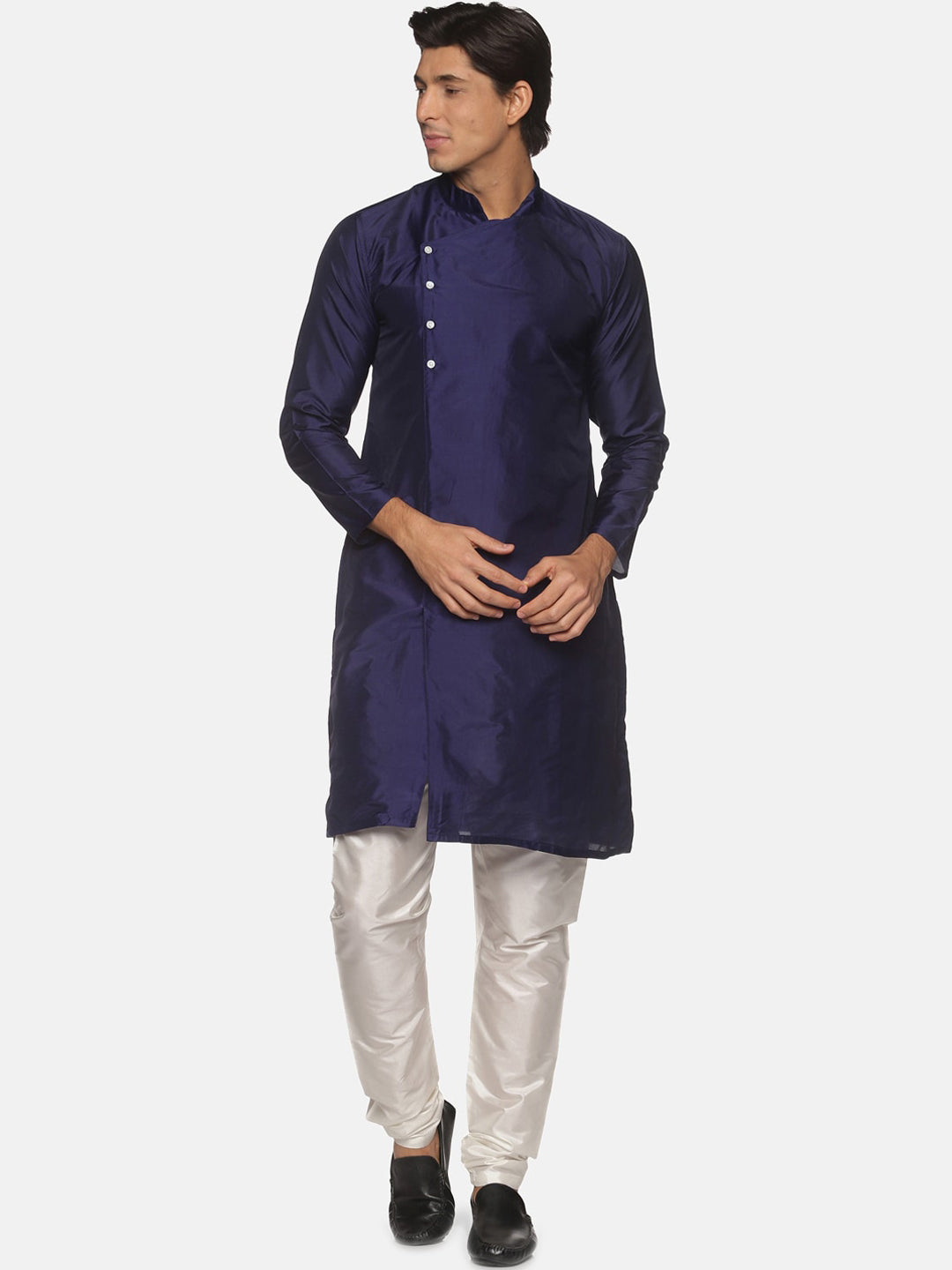 Sethukrishna Mens Navy Blue Kurta with Pyjamas