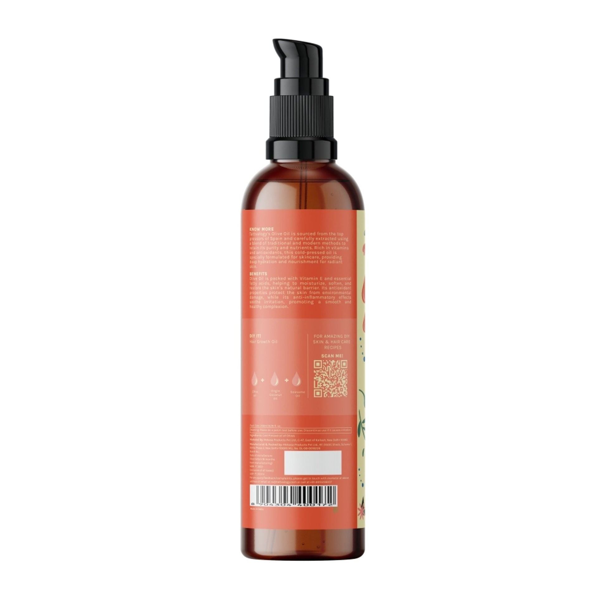 Tattvalogy Hexane -Free Olive Oil -Deeply Nourishing for Healthy Hair & Glowing Skin, all Naturally