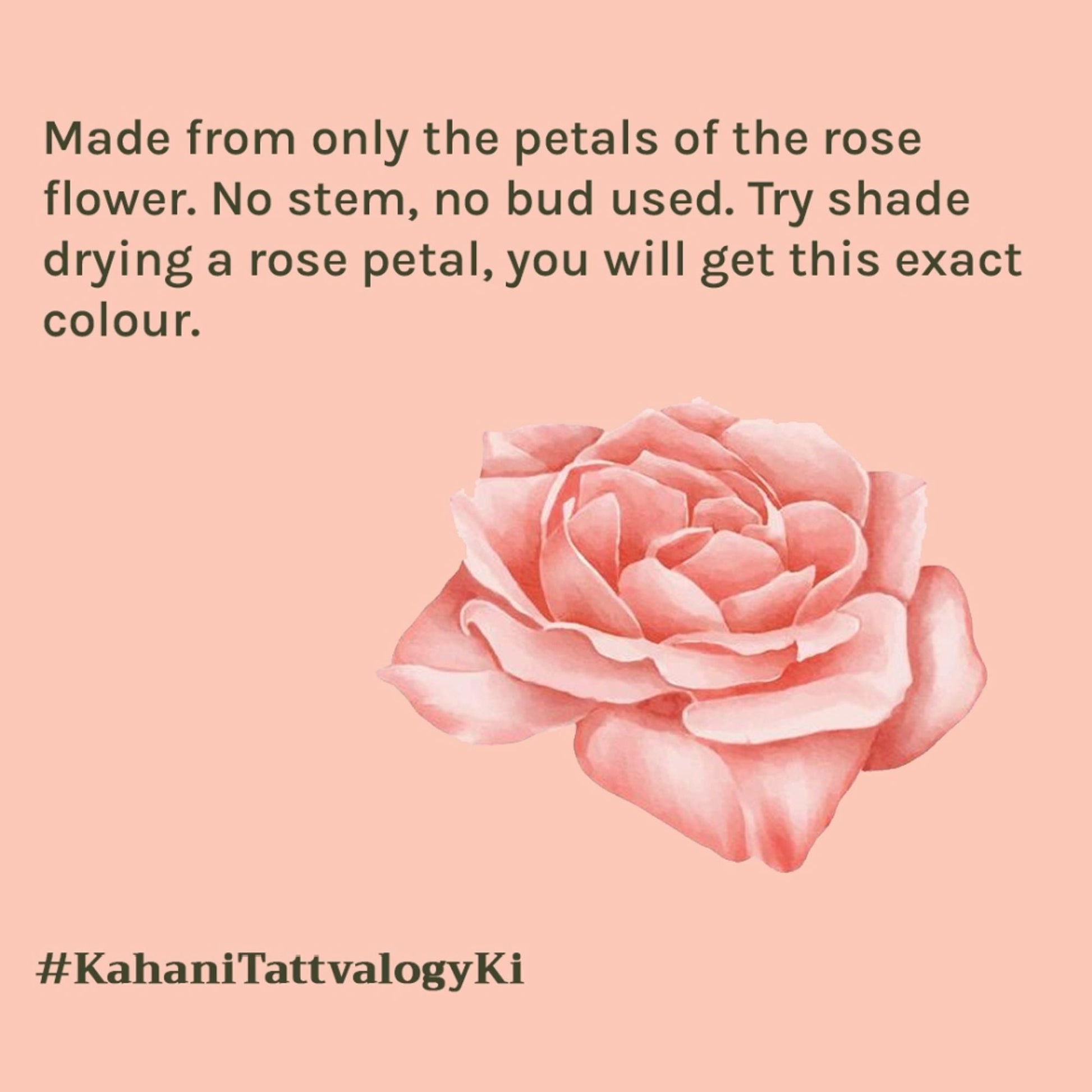 Tattvalogy Rose Petal Powder -Shade Dried, Nutrient -Rich for Radiant Skin & Instant Glow Naturally