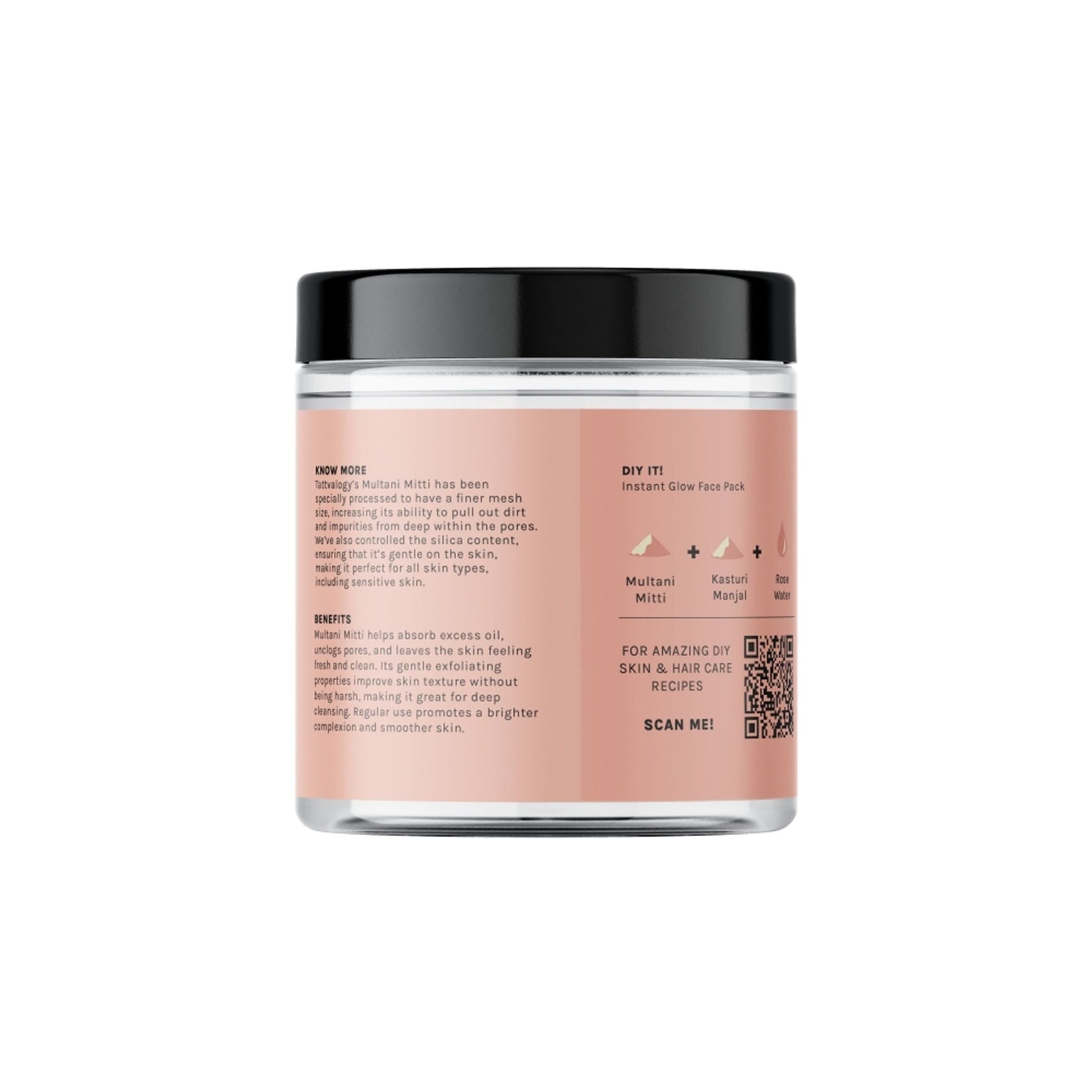 Tattvalogy Multani Mitti Powder - Fuller’s Earth, Low Silica, High Dirt Pulling for All Skin Types