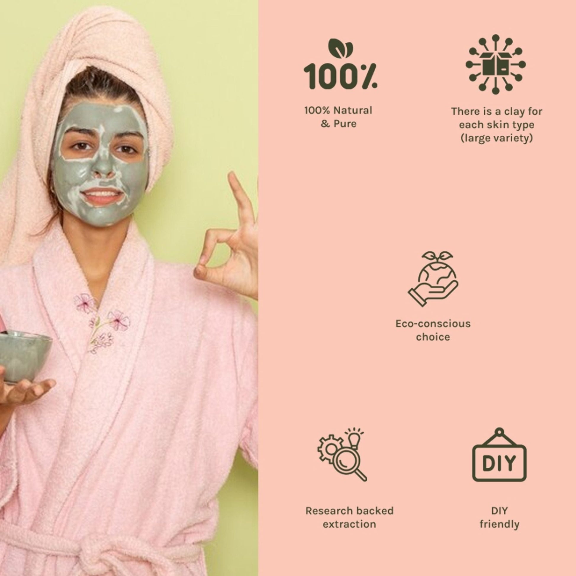 Tattvalogy Glacial Marine Cleansing Clay -Detoxifies, Tightens Pores & Revitalizes Dull Skin Natural