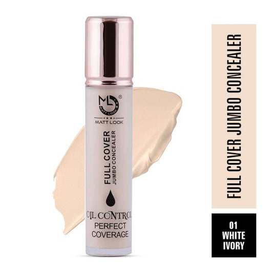 Matt Look Full Cover Jumbo Oil Control Perfect Coverage Concealer - White Ivory 