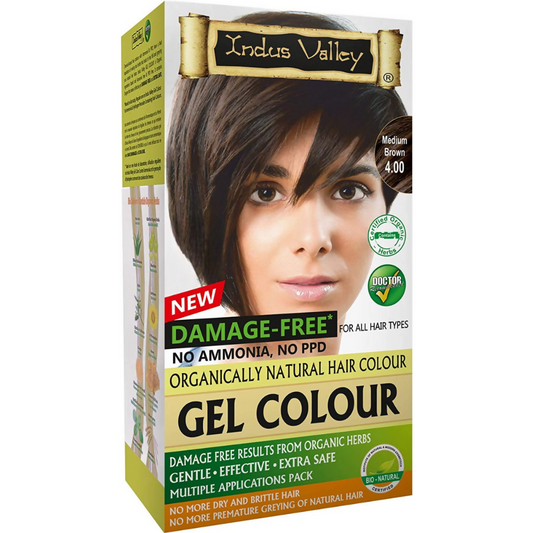Indus Valley Damage-Free Gel Hair Color- Medium Brown - Grab2buy