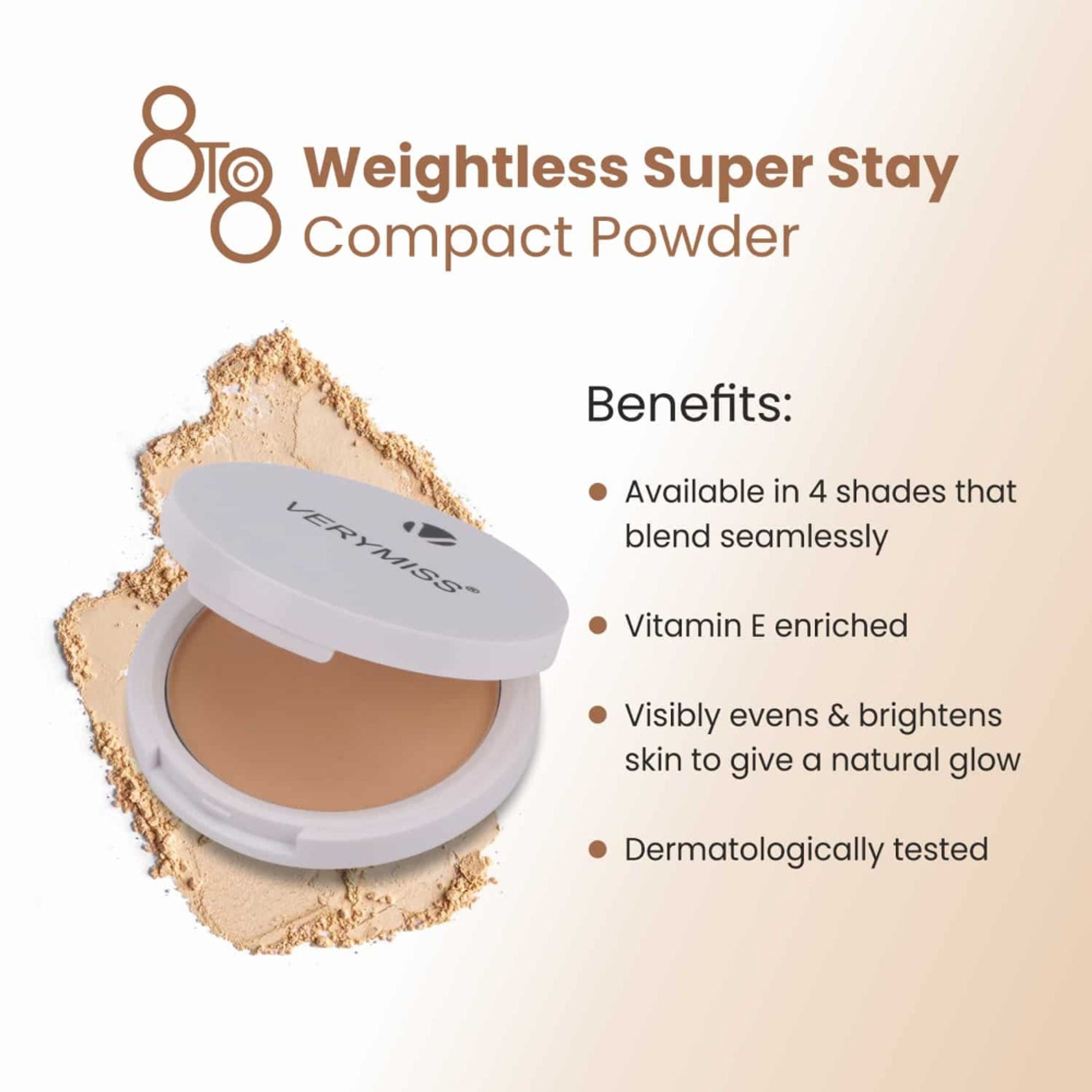 VERYMISS 8 To 8 Weightless Super Stay Compact Powder - 114 Beige  Grab2Buy VERYMISS Grab2Buy