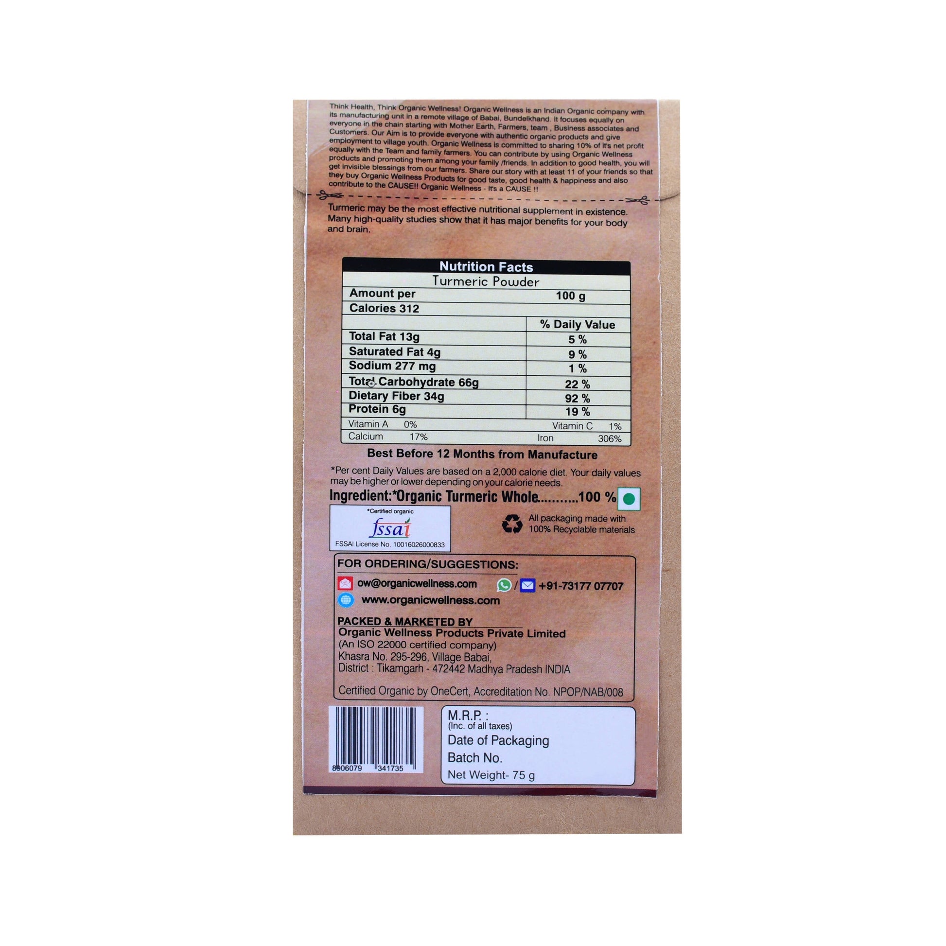Organic Wellness Turmeric Powder  Grab2Buy Organic Wellness Grab2Buy