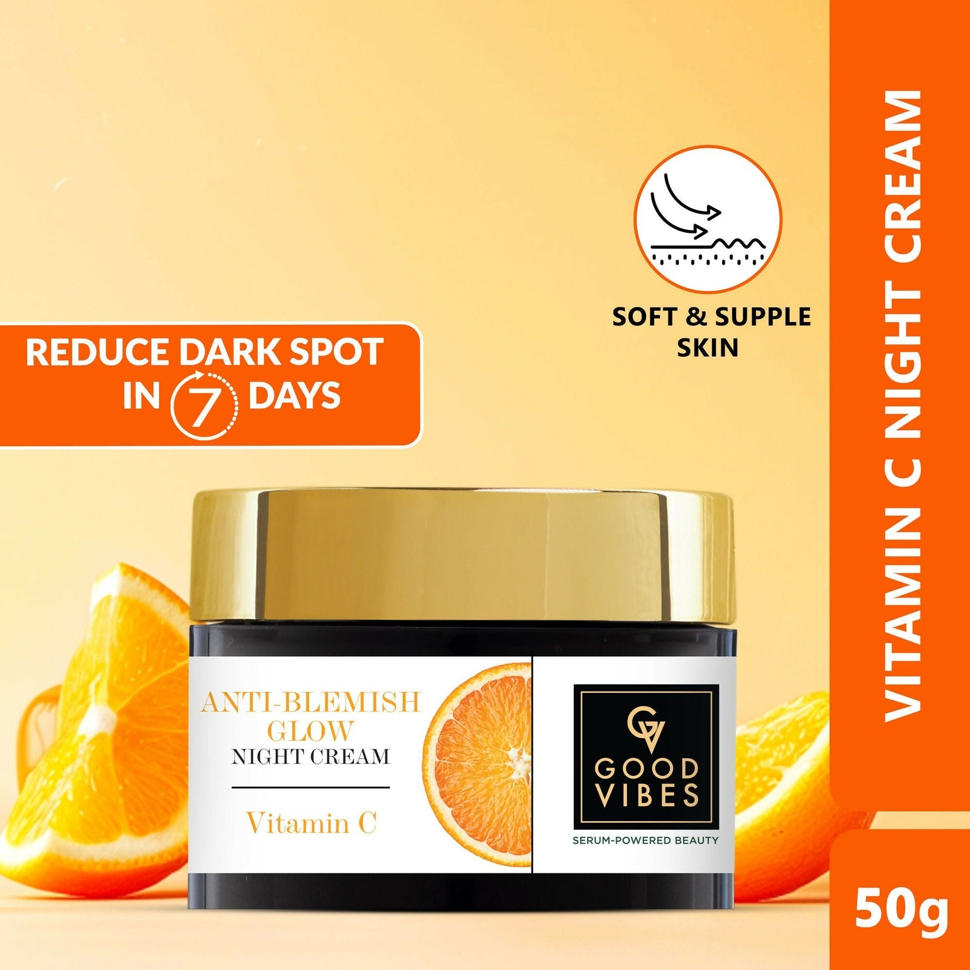 Good Vibes Anti-Blemish Vitamin C Glow Night Cream - Spotless, Brightening, Depigmentation, Reduces dark spot 
