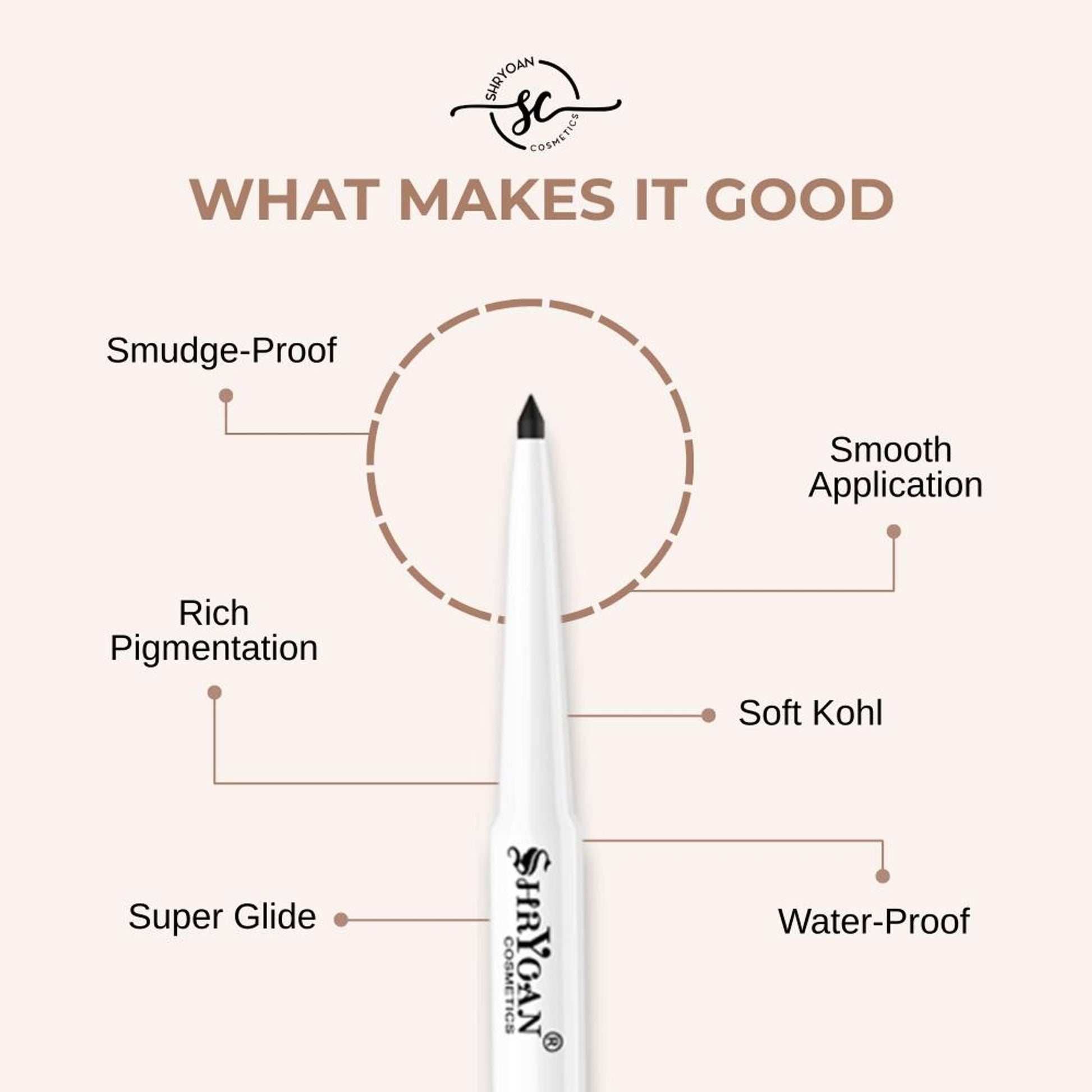 Shryoan Revolving Kajal Pencil - Black