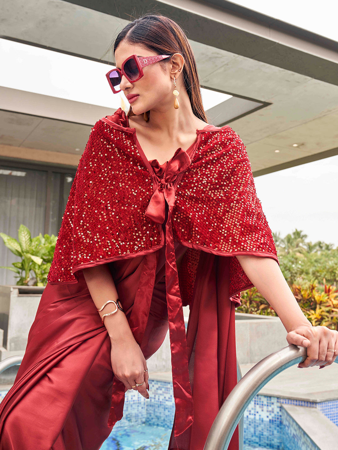 Tikhi Imli Party Satin Grab2Buy With Sequined Cape 