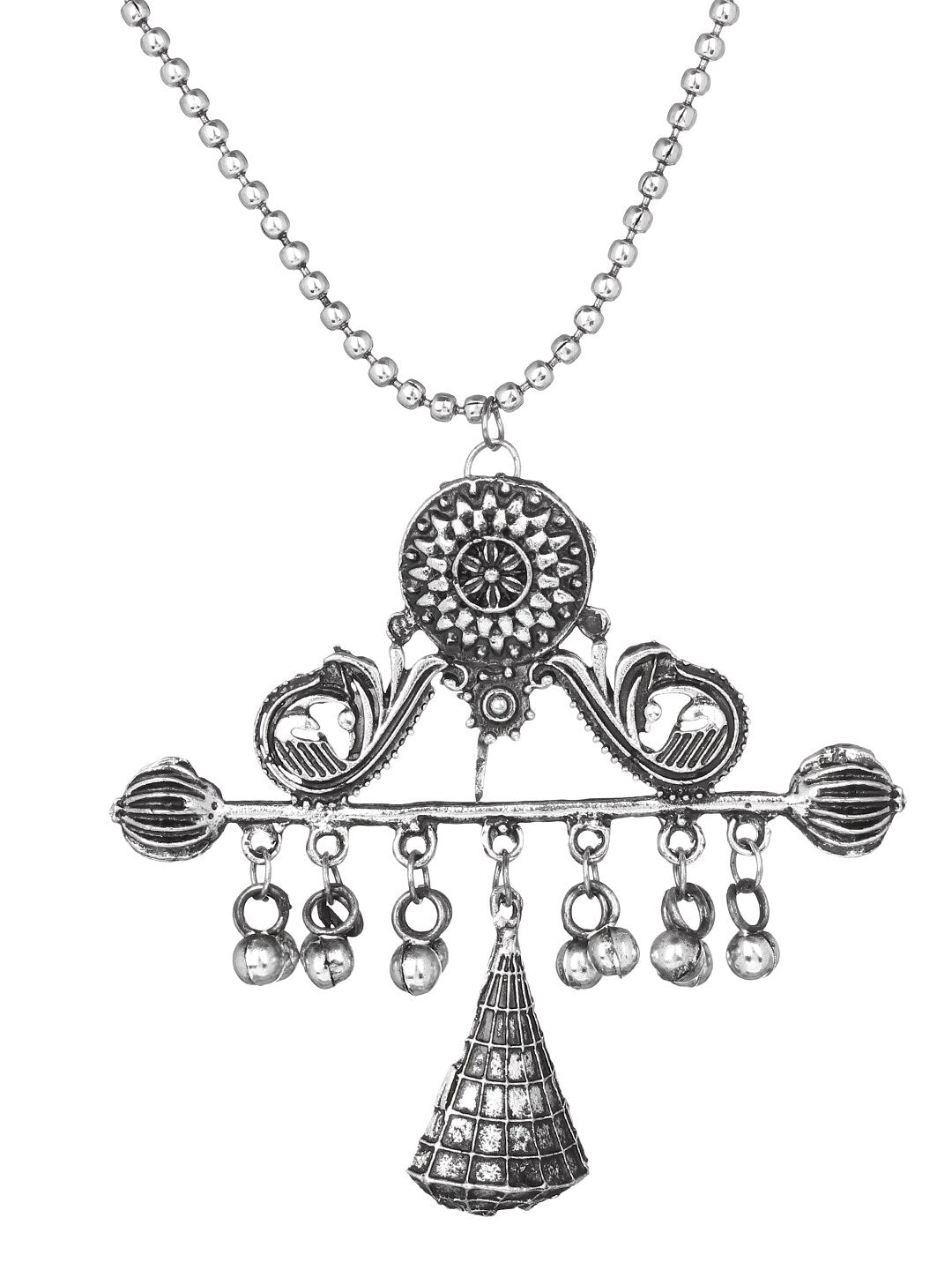 Cardinal Silver-Toned Oxidised Women Jewellery Set - Grab2buy