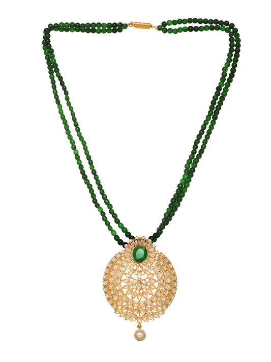 Saraf RS Jewellery GoldPlated Polki Studded With Beads Handcrafted Jewellery Set - Grab2buy