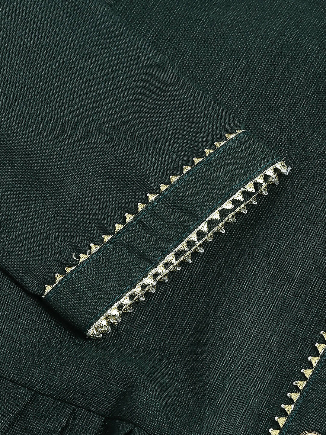 Green Poly Cotton Solid Nayra Cut Kurta - Tirtha
