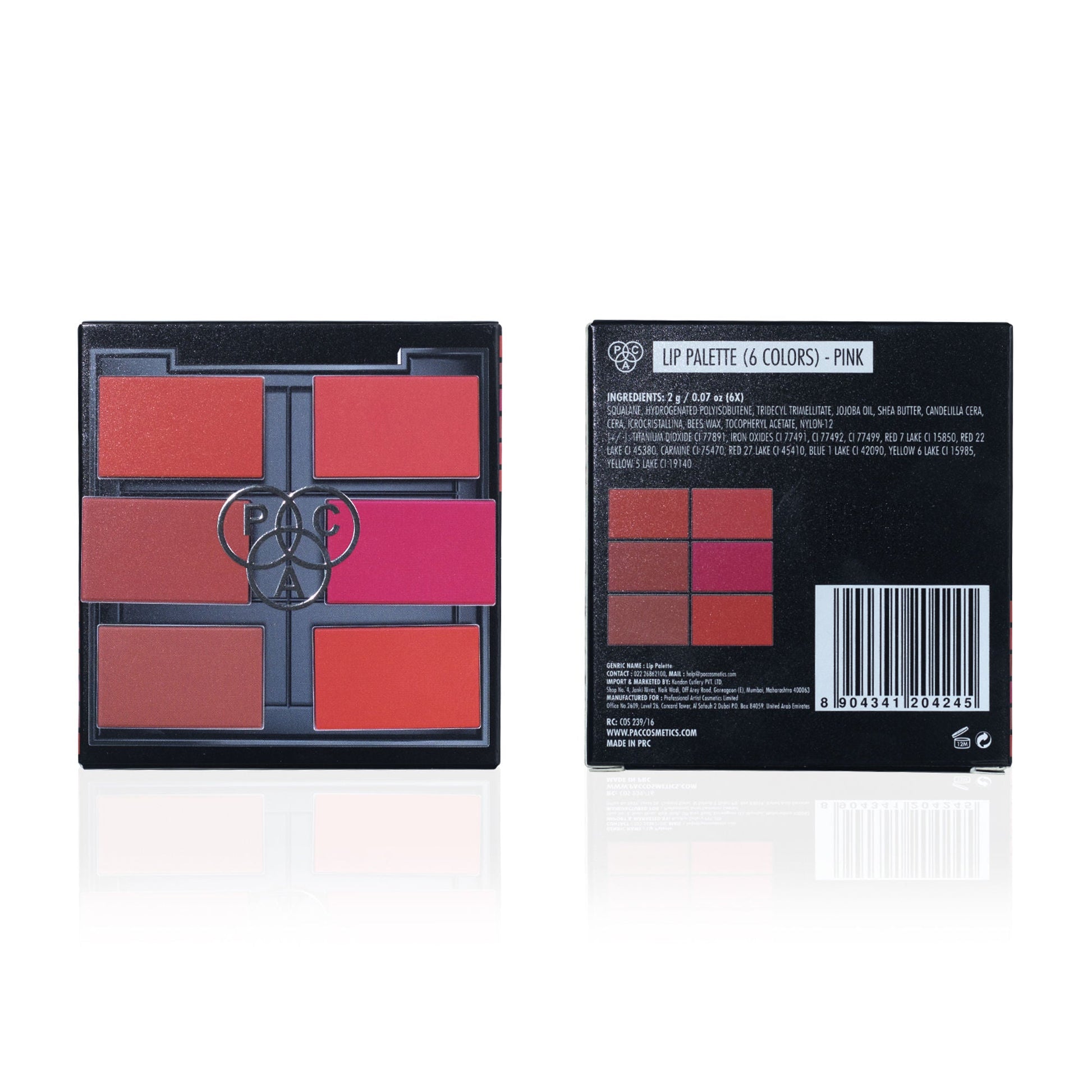 PAC Studio Lip Palette Pink - One Swipe Intense Color Payoff, Insanely Pigmented, Comfortable Long Wear