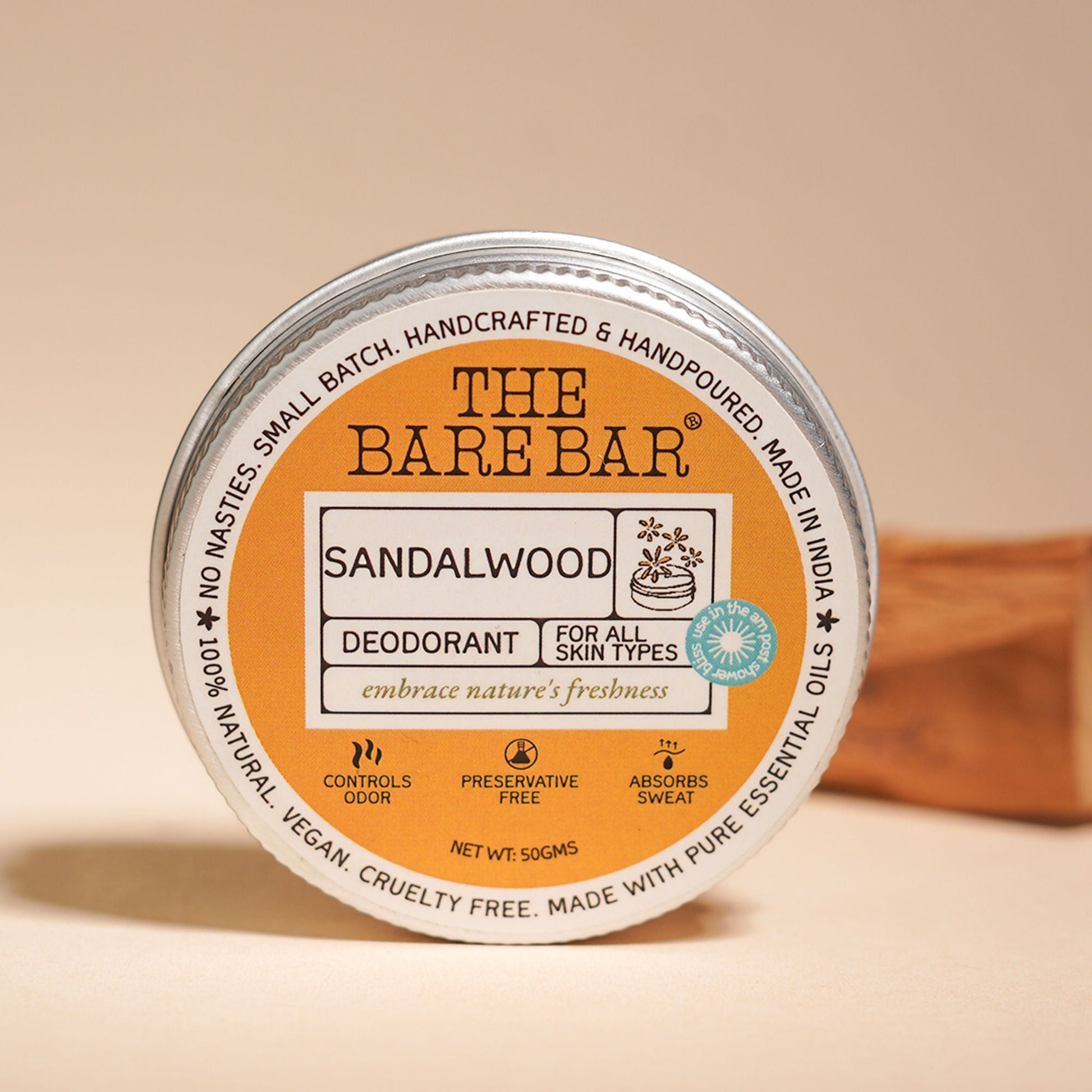 The Bare Bar Sandalwood Pushup Deodorant - Woody Stick Deo For Odor Control, Easy Travel Use  Grab2Buy The Bare Bar Grab2Buy