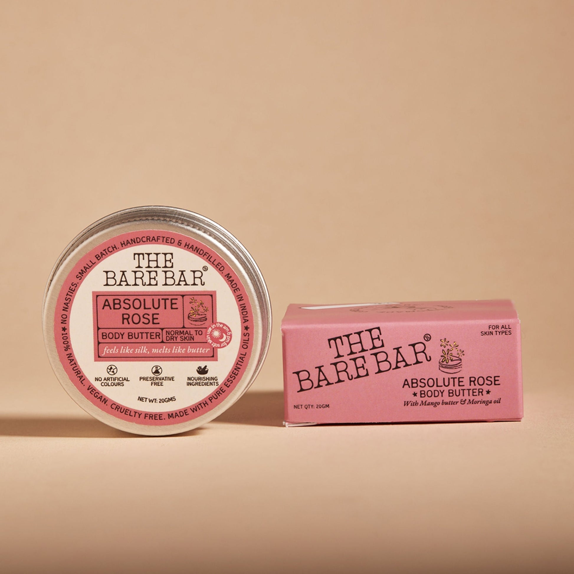 The Bare Bar Absolute Rose Body Butter - Rose-Scented Moisturizer With Clean, Rich Formula  Grab2Buy The Bare Bar Grab2Buy