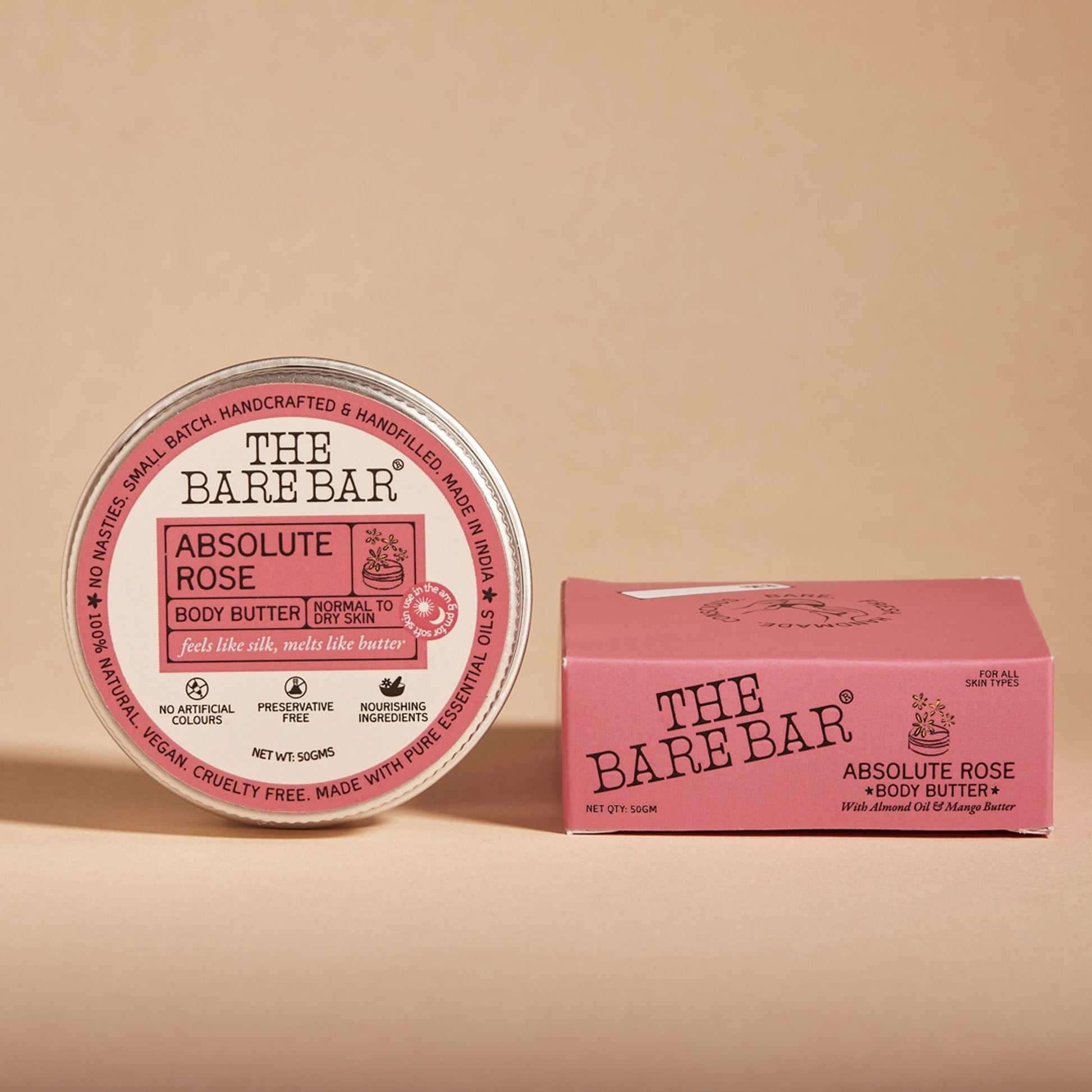 The Bare Bar Absolute Rose Body Butter - Rose-Scented Moisturizer With Clean, Rich Formula  Grab2Buy The Bare Bar Grab2Buy