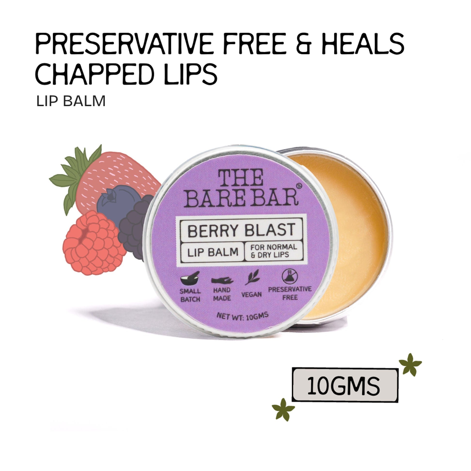 The Bare Bar Berry Blast Lip Balm - Buttery Moisture For Pigmented, Dry Lips - Berry Blast  Grab2Buy The Bare Bar Grab2Buy