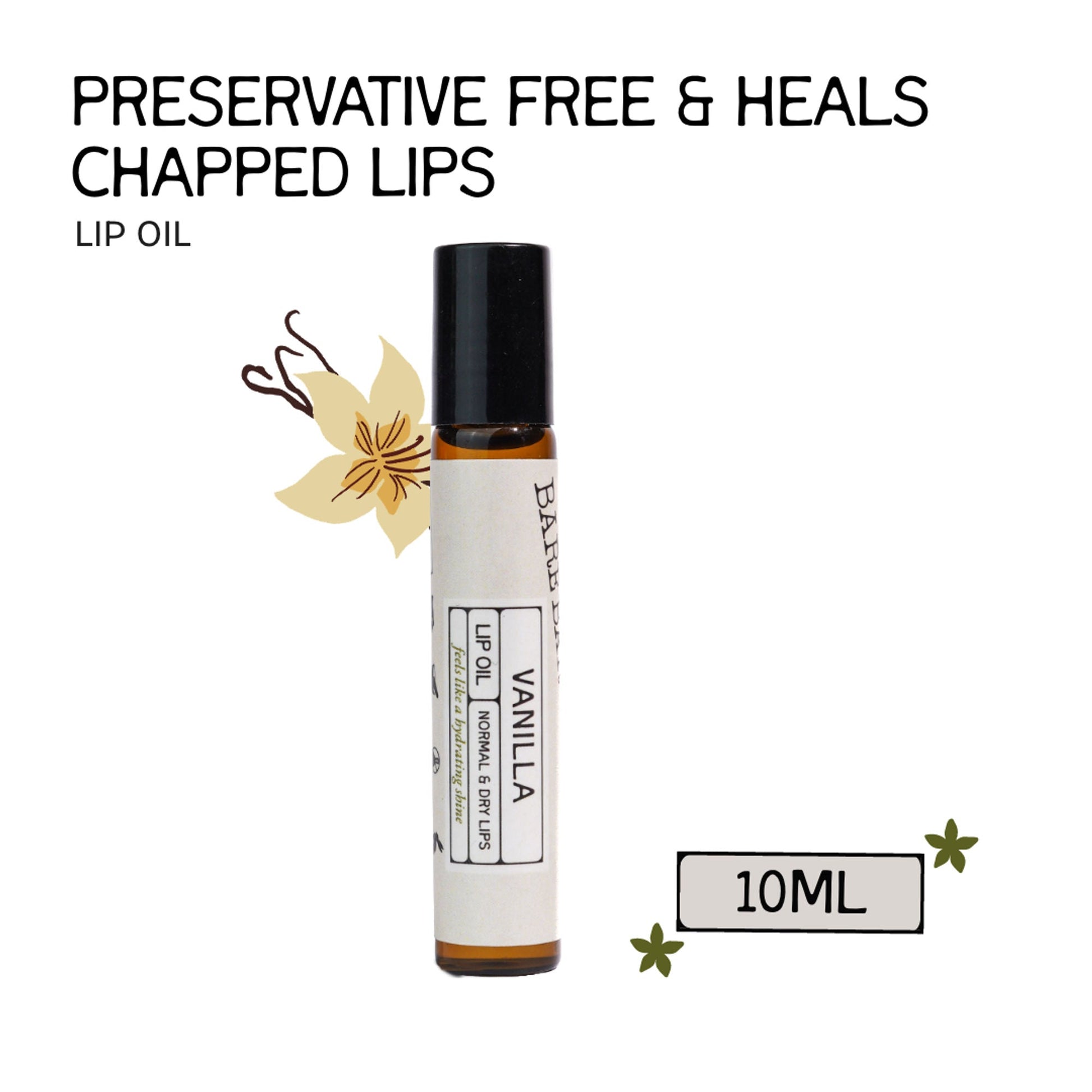 The Bare Bar Vanilla Lip Oil - Deep Nourishment With Natural Oils For Soft Lips  Grab2Buy The Bare Bar Grab2Buy