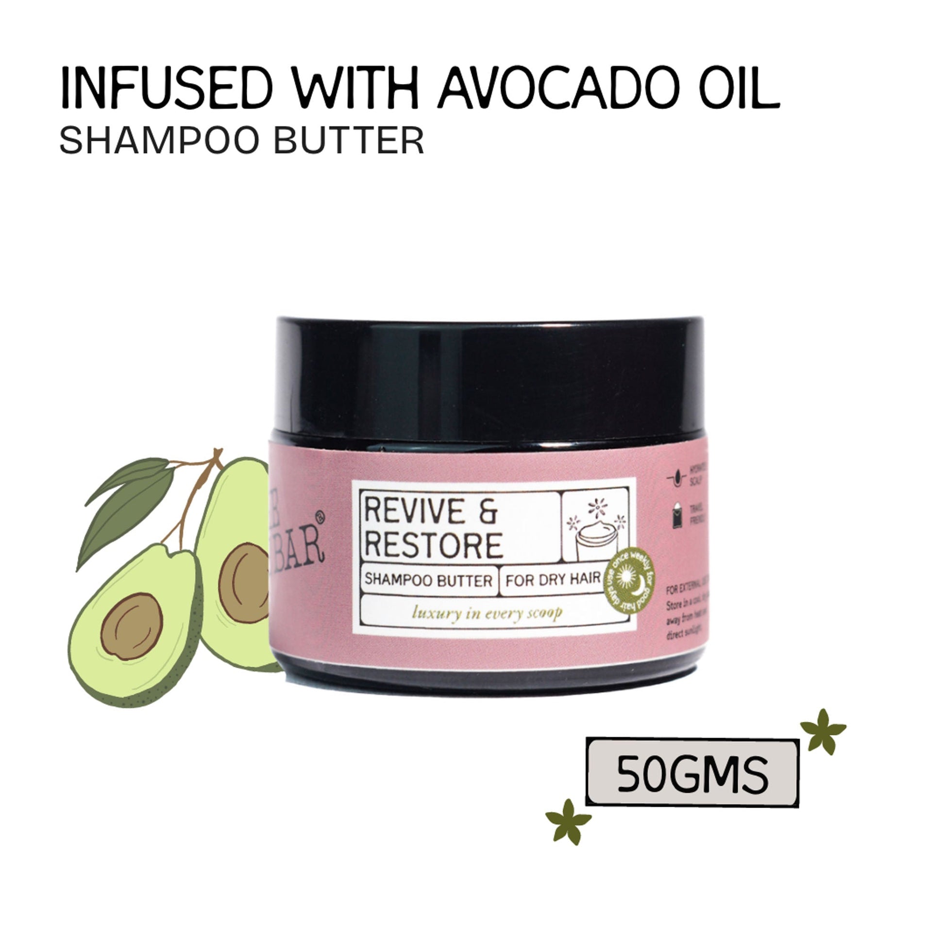 The Bare Bar Revive & Restore Shampoo Butter - Intense Hydration, Frizz Control & Hair Repair  Grab2Buy The Bare Bar Grab2Buy