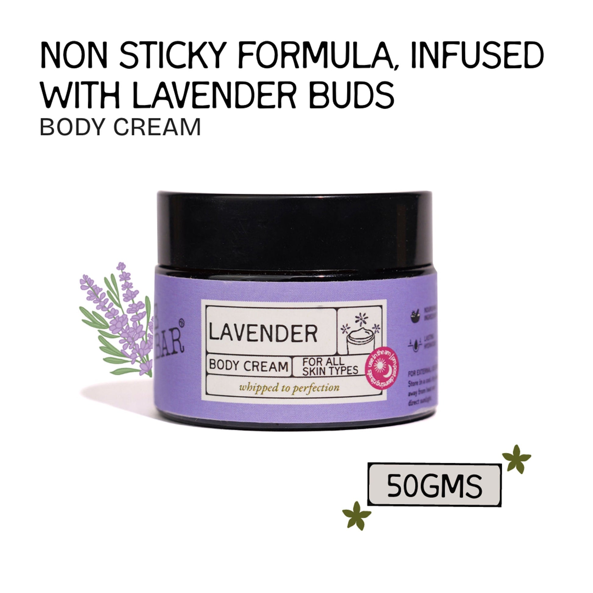 The Bare Bar Lavender Body Cream Floral Sweet Scent With Sandalwood & Lavender  Grab2Buy The Bare Bar Grab2Buy